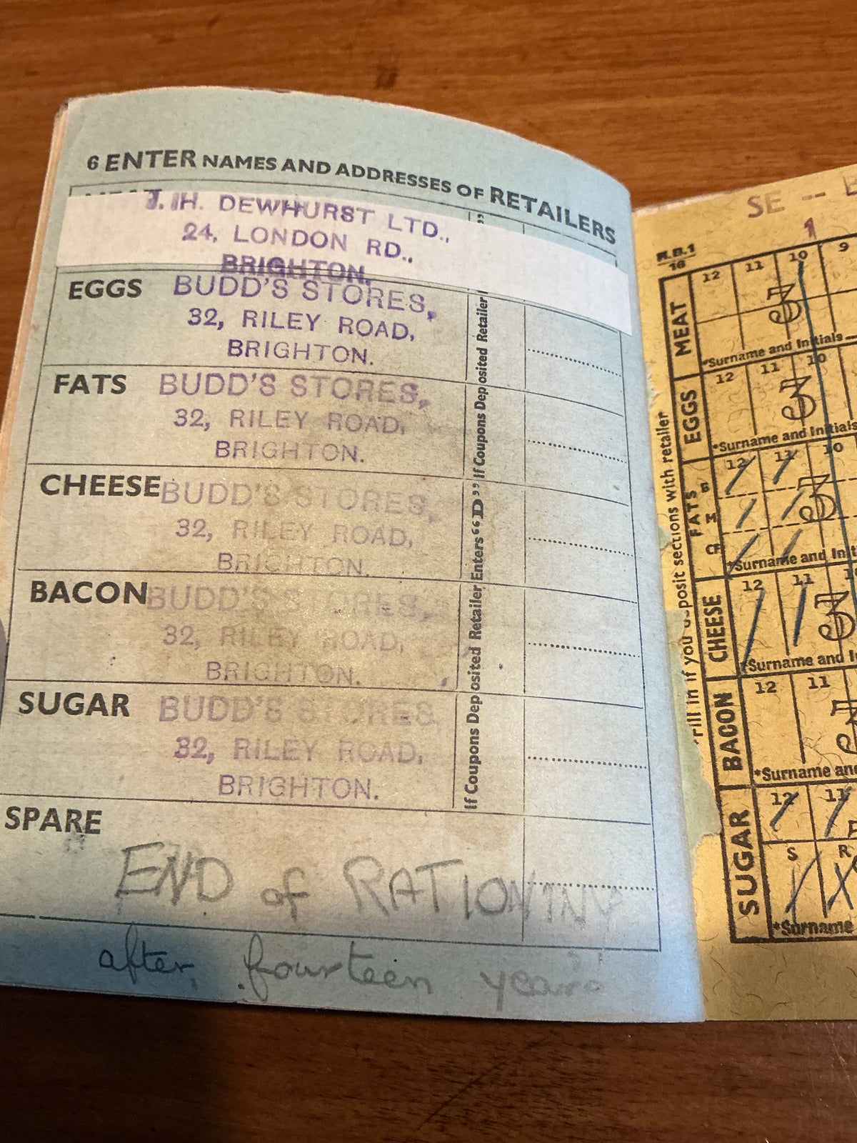 United Kingdom Ministry of Food 1953-54 Ration Book