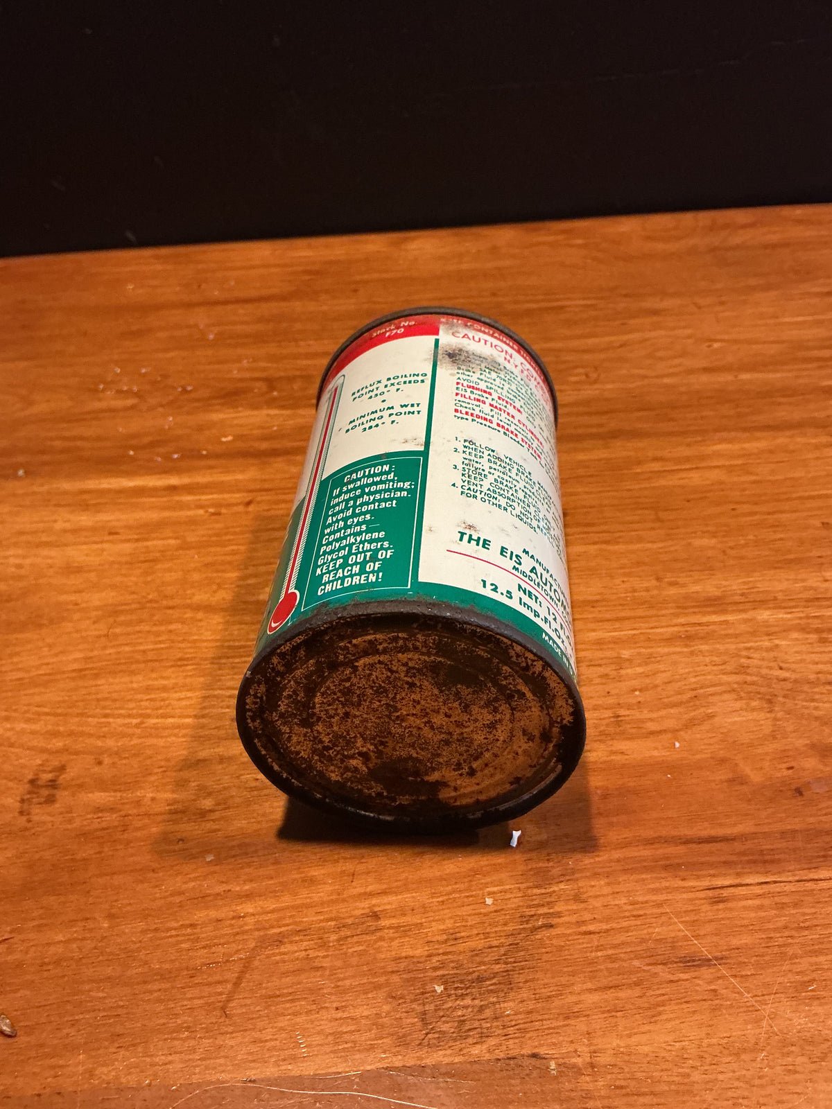Vintage EIS Super 703 Brake FLUID Cone Top Can