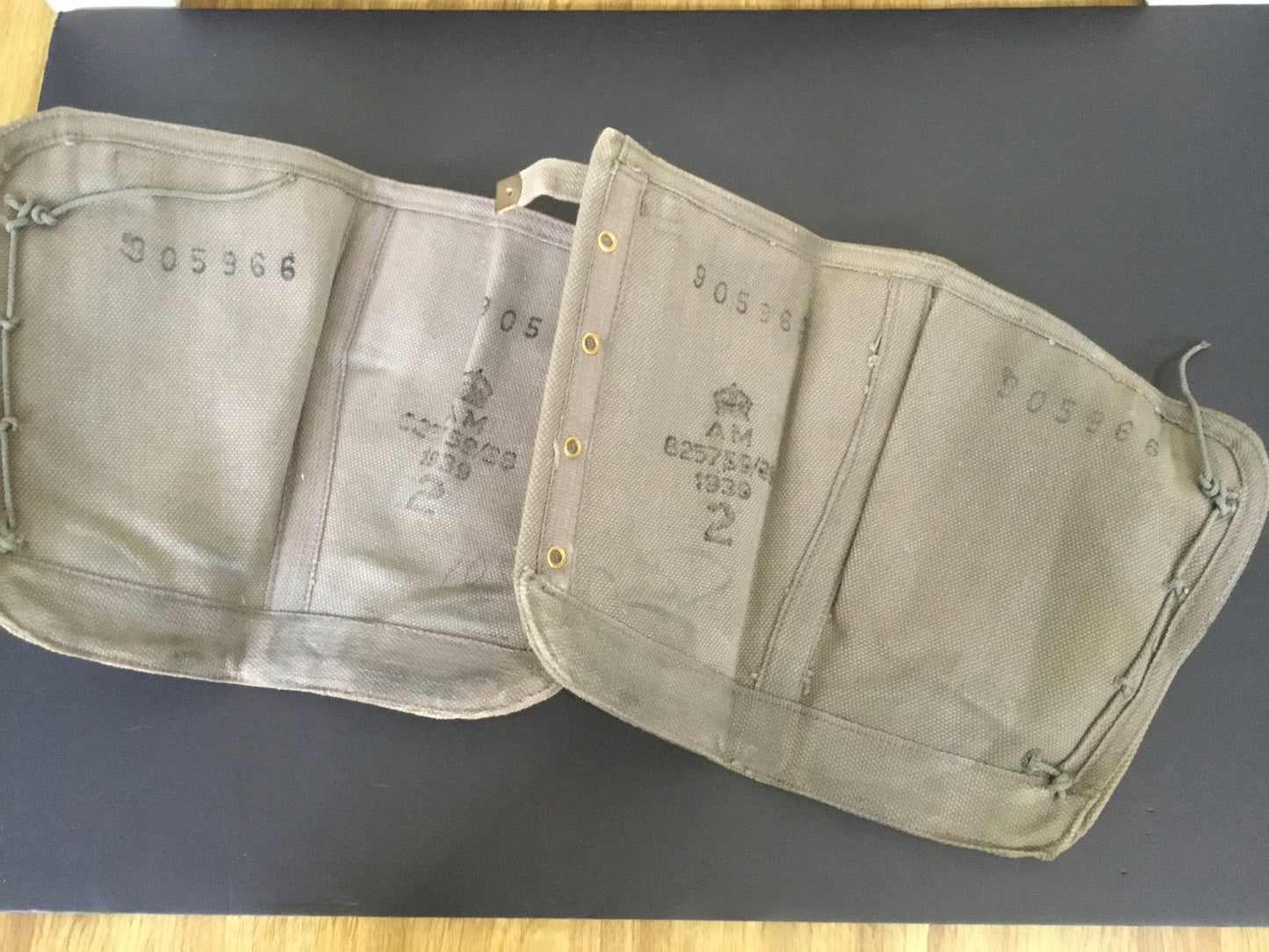 WW2 British RAF Blue P37 Web Gators Anklets AM Marked Size 2 , 1939