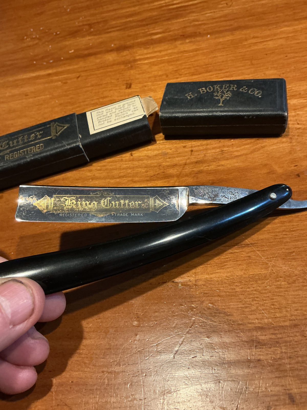 Vintage King Cutter Straight Razor H. BOKER & Co. Germany