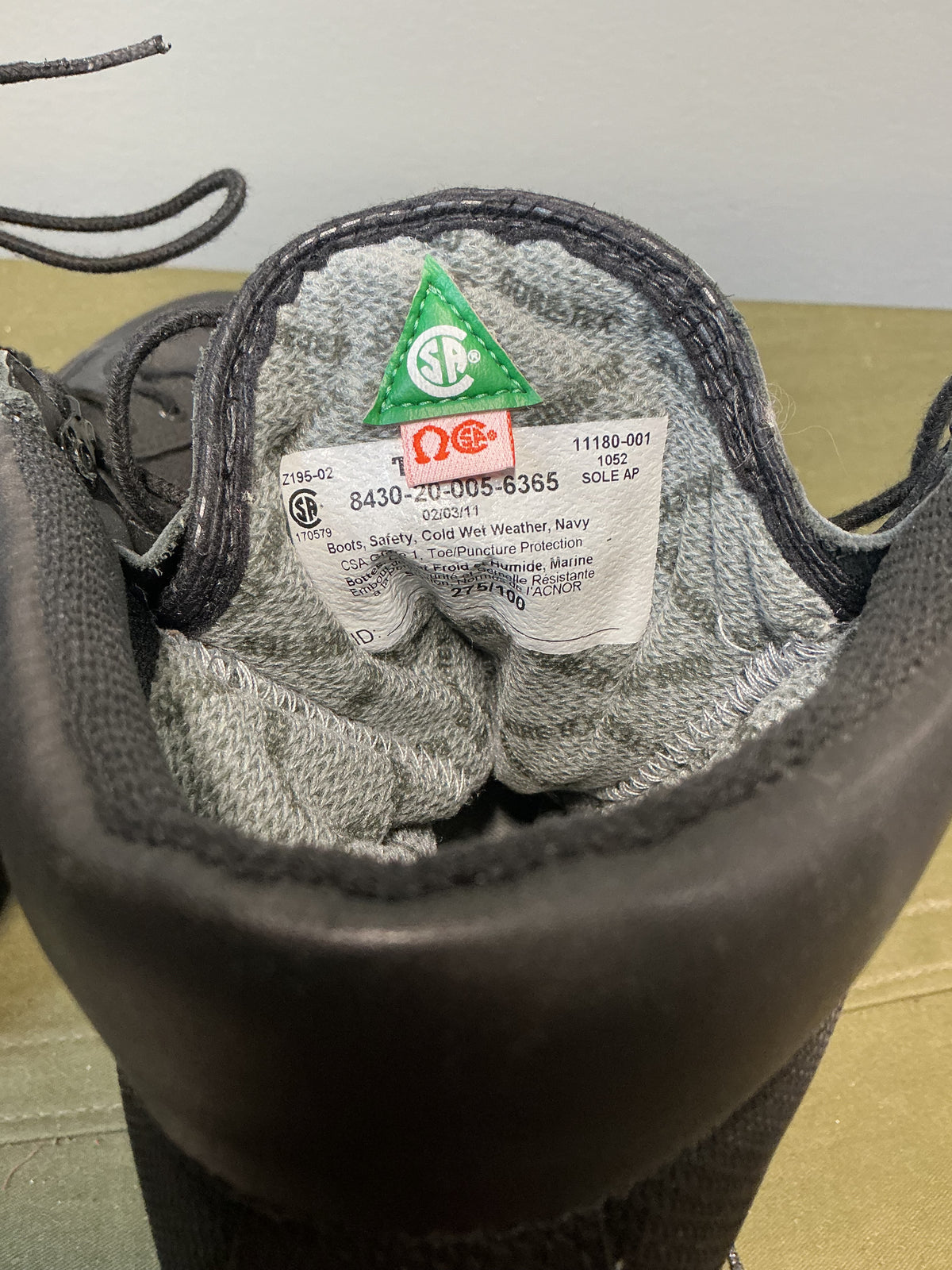 Canadian Navy Terra Cold Wet Weather Safety Boots Size 10.5