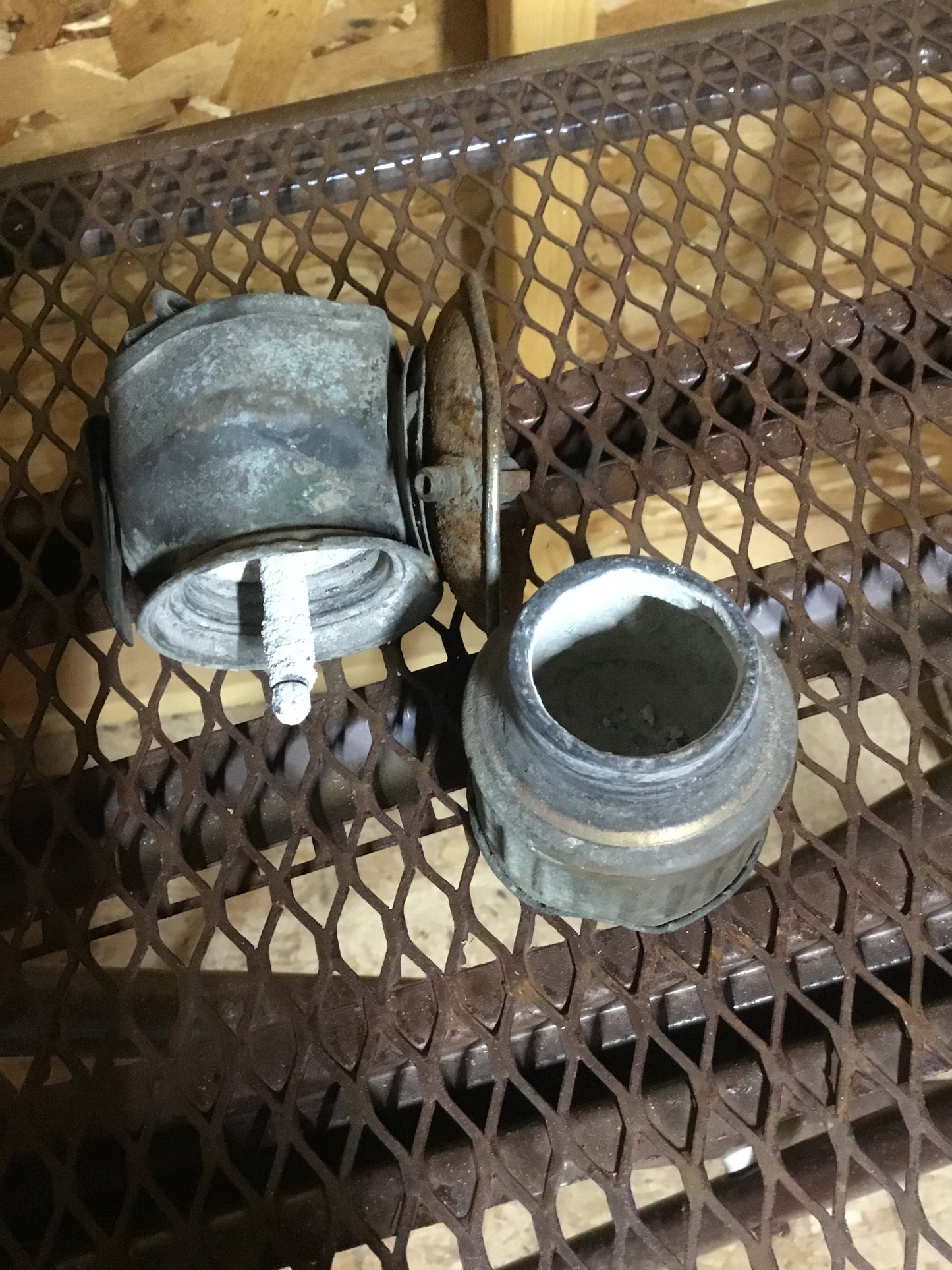 Antique Brass Coal Miners Lamp ,
