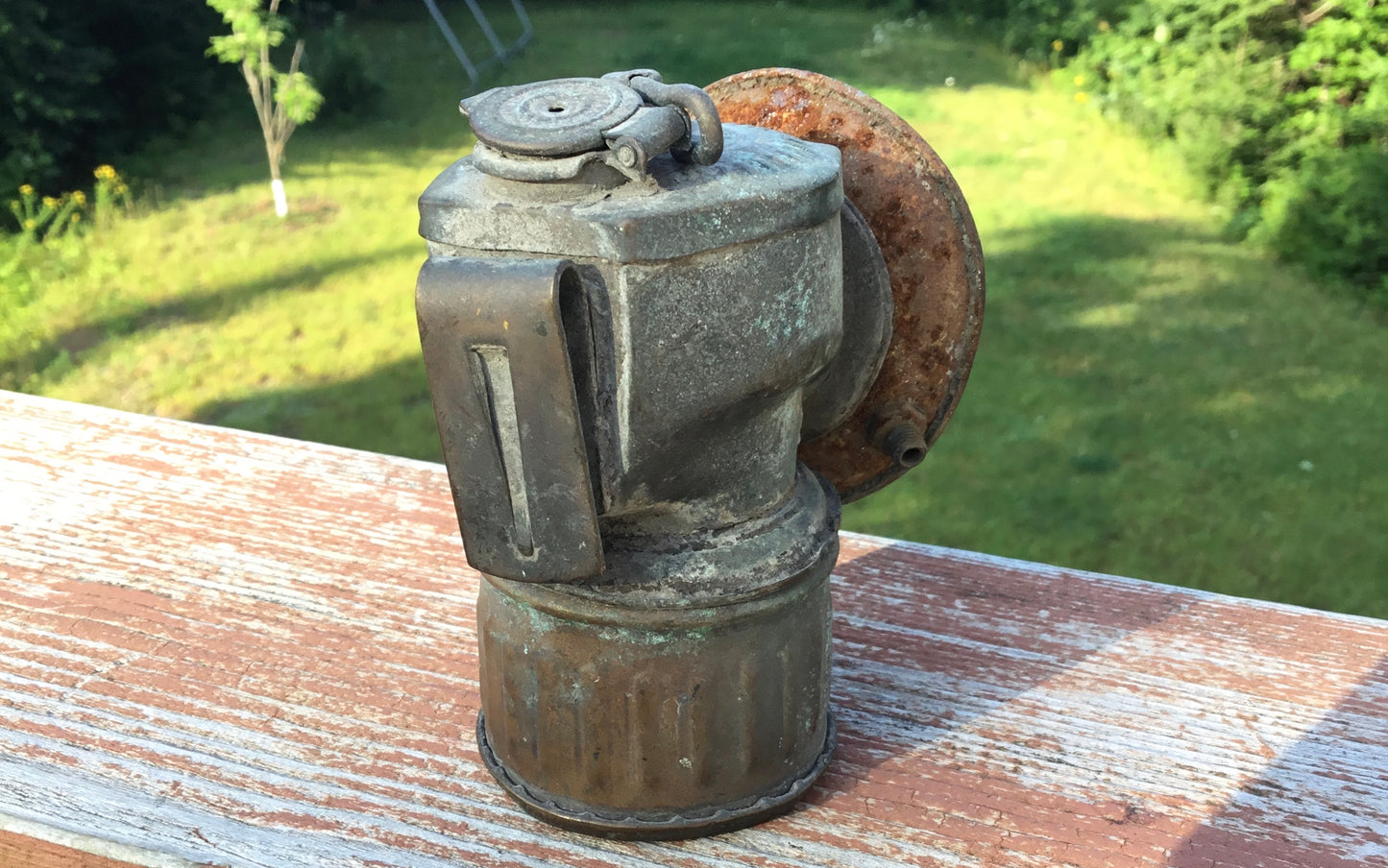 Antique Brass Coal Miners Lamp ,