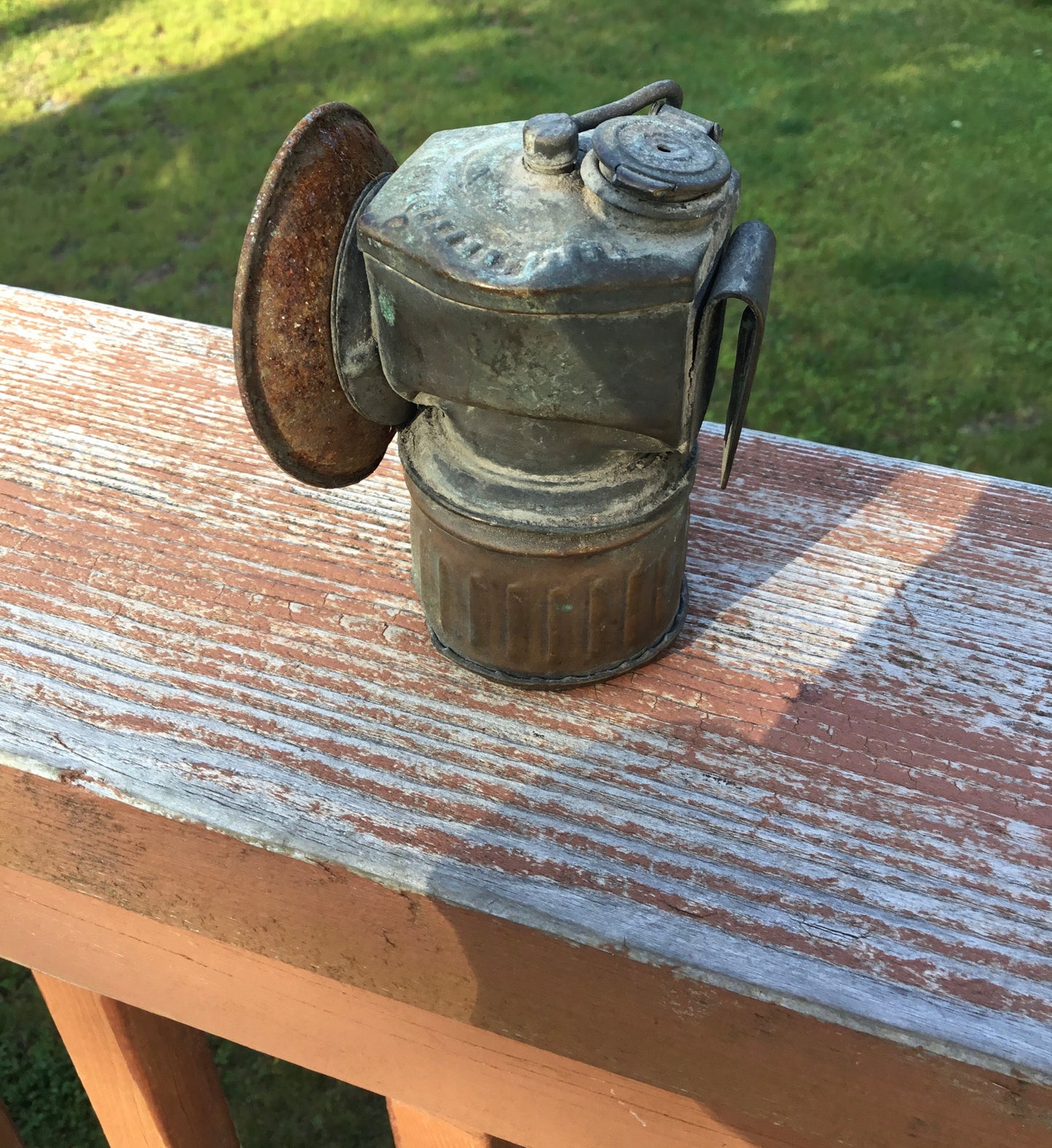 Antique Brass Coal Miners Lamp ,