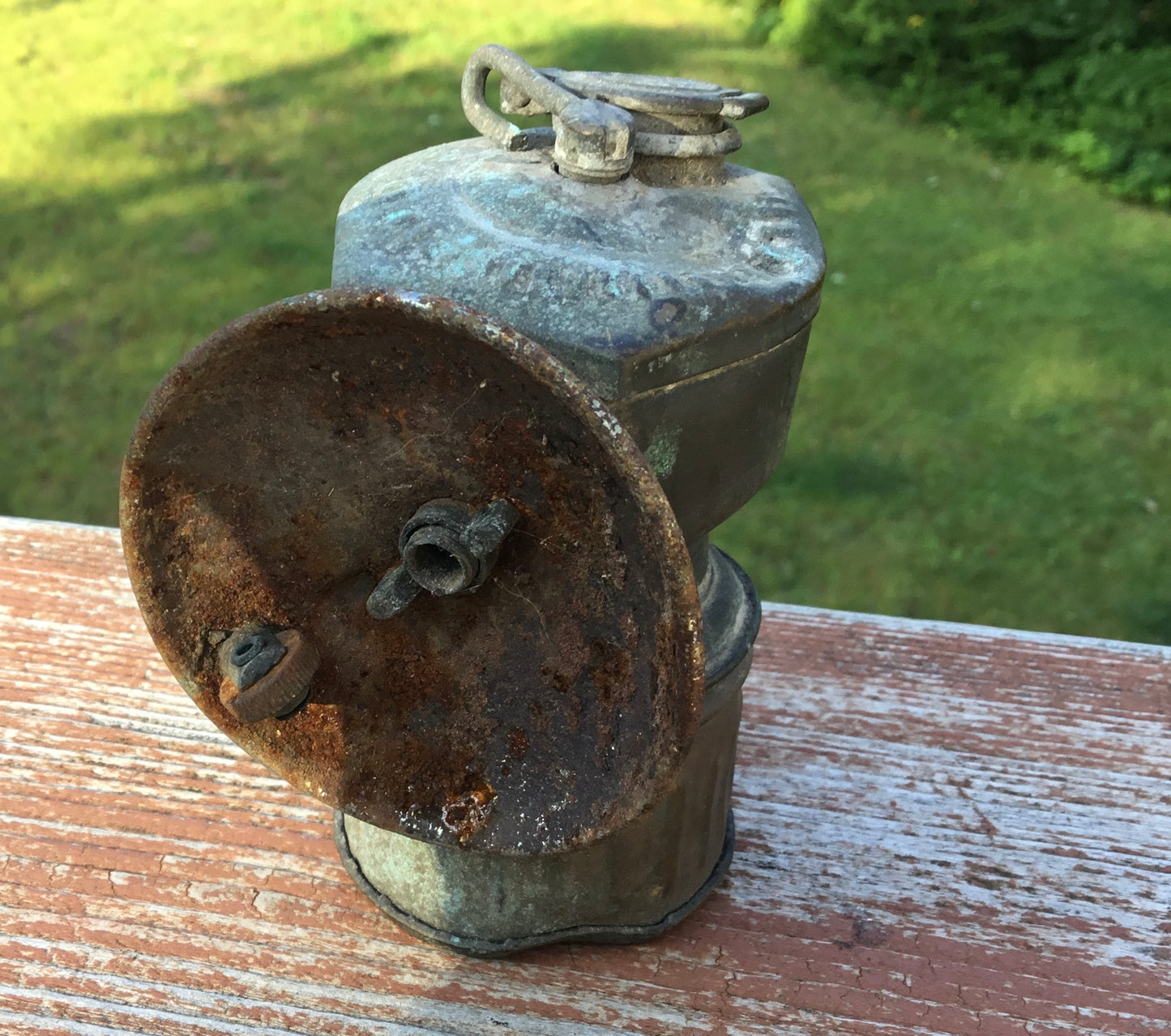 Antique Brass Coal Miners Lamp ,