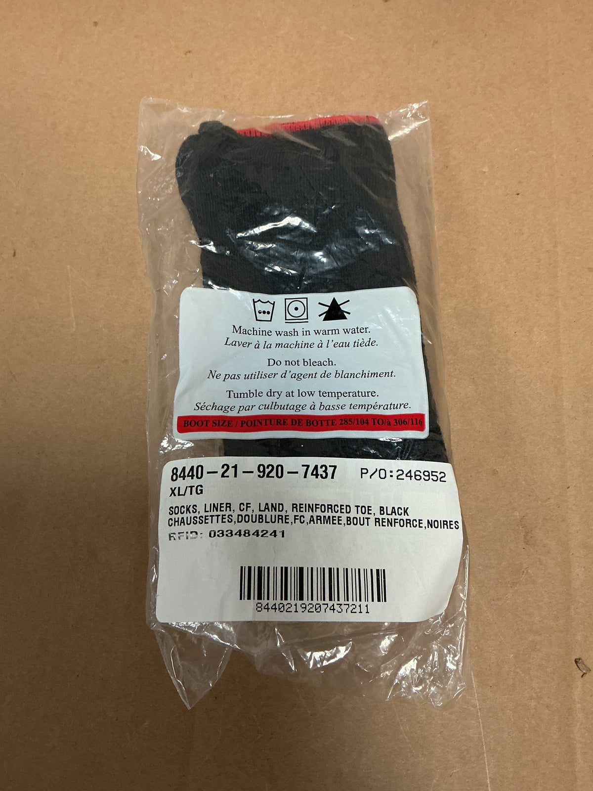 New Canadian Military Black Sock Liners size XLARGE