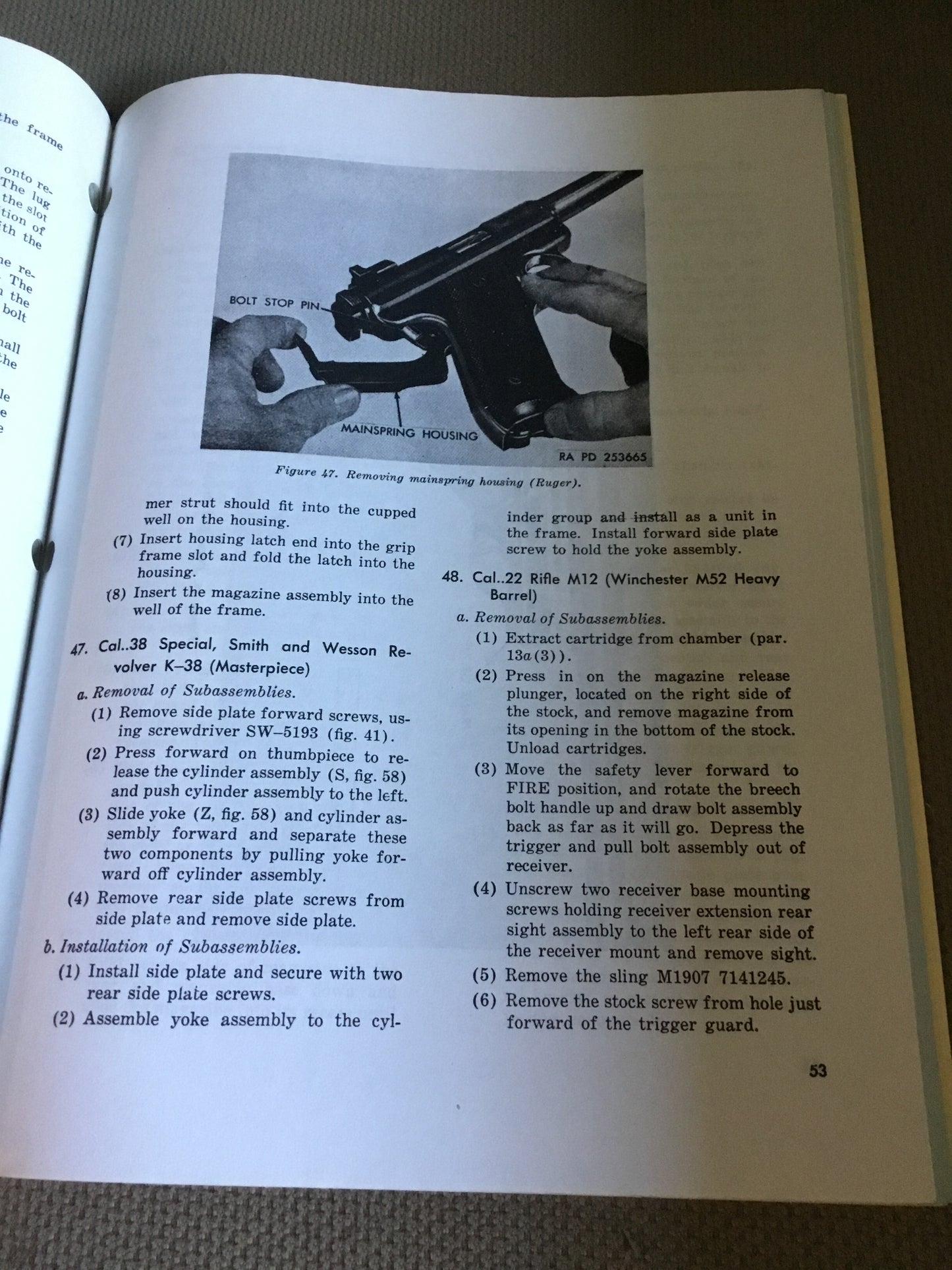 Operation and Maintenance Cal. 22 Ruger, Remington etc.