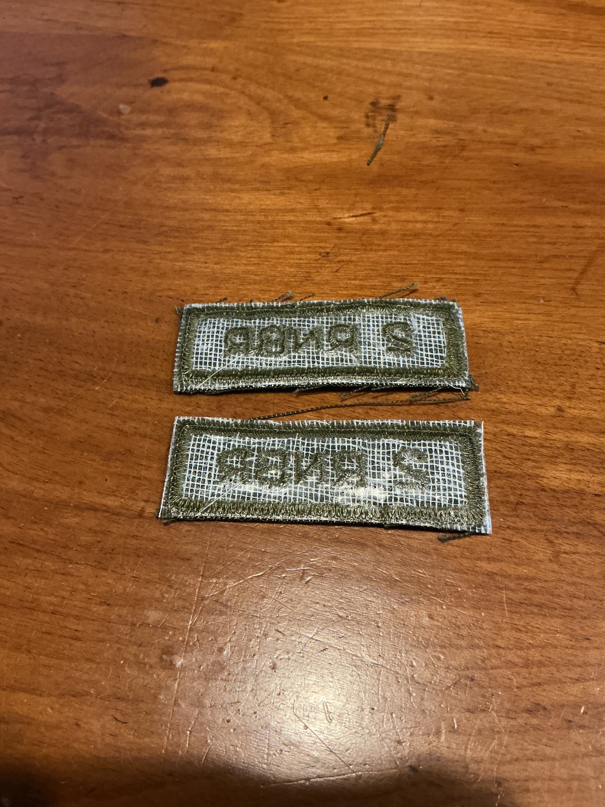 Pair CANADIAN: 2 RNBR ROYAL NEW BRUNSWICK REGIMENT, 2St BN Subdued CLOTH COMBAT TABS