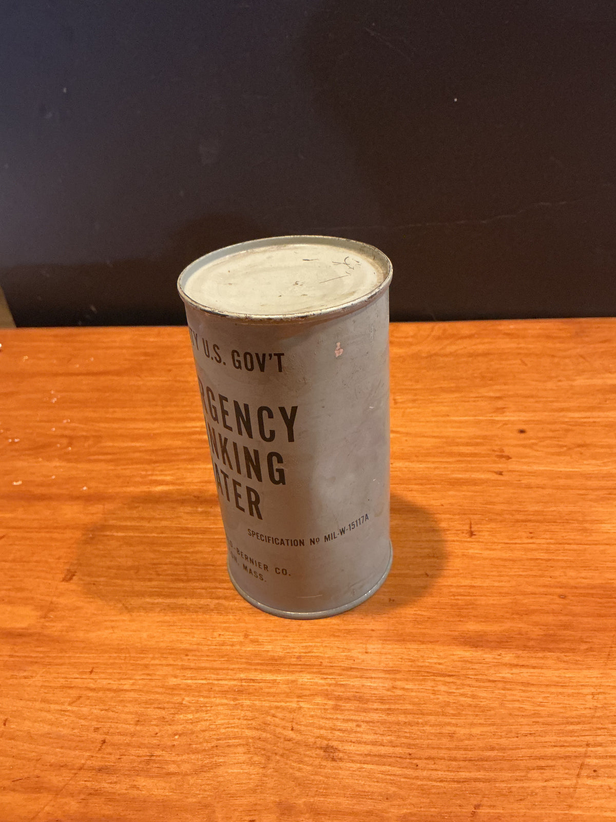 1950s U.S. GOVERNMENT EMERGENCY DRINKING WATER UNOPENED