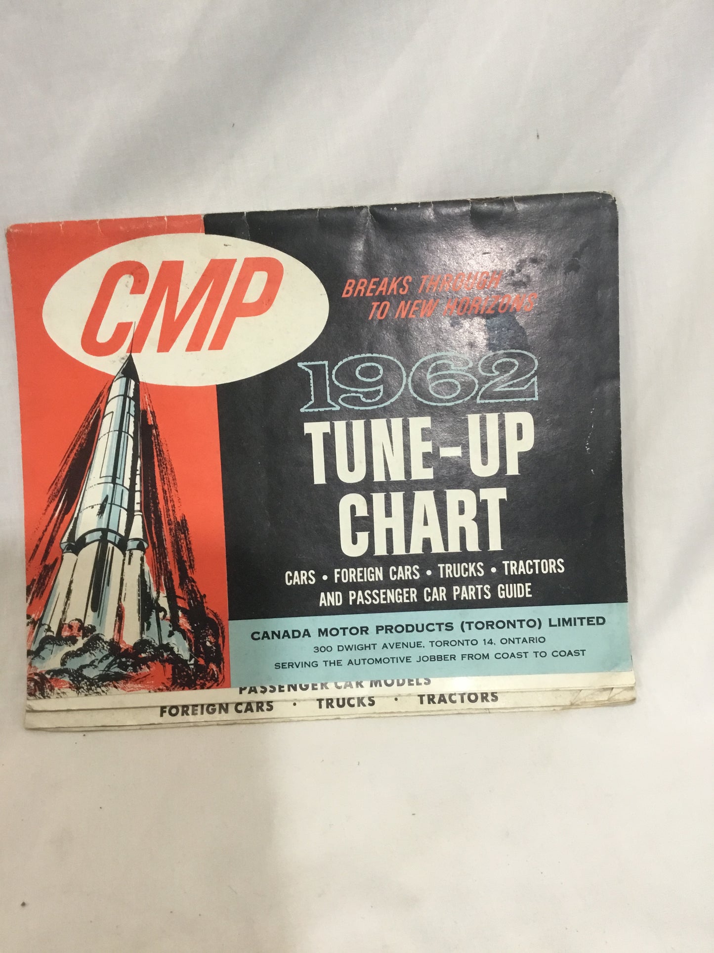 CMP 1962 Tune - up Chart ,goes from 1948 to 1962