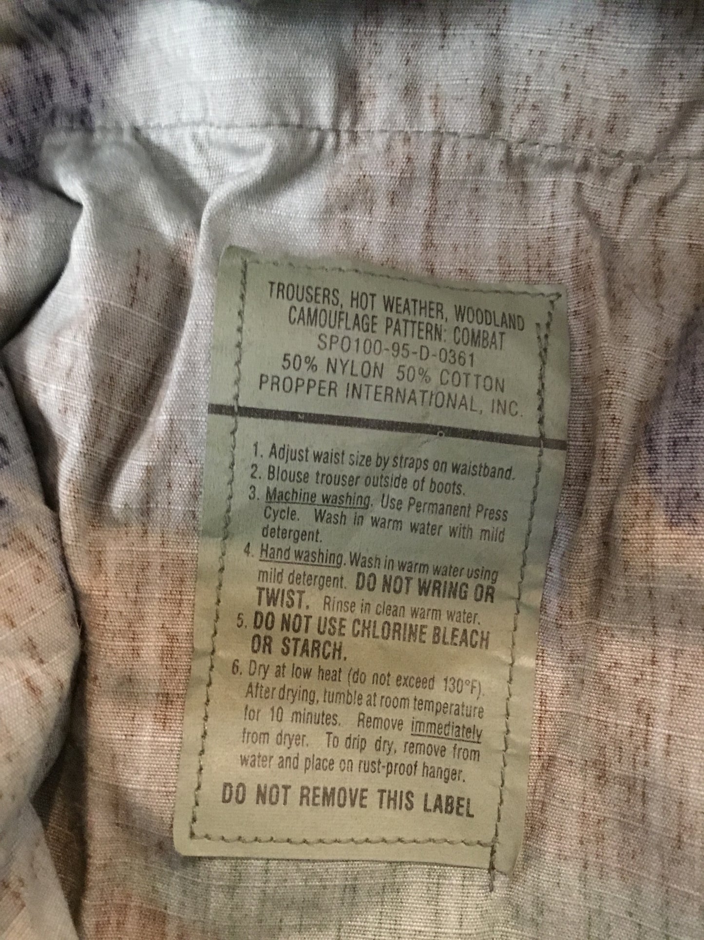 U.S. WOODLAND CAMOUFLAGE PANTS MEDIUM TALL