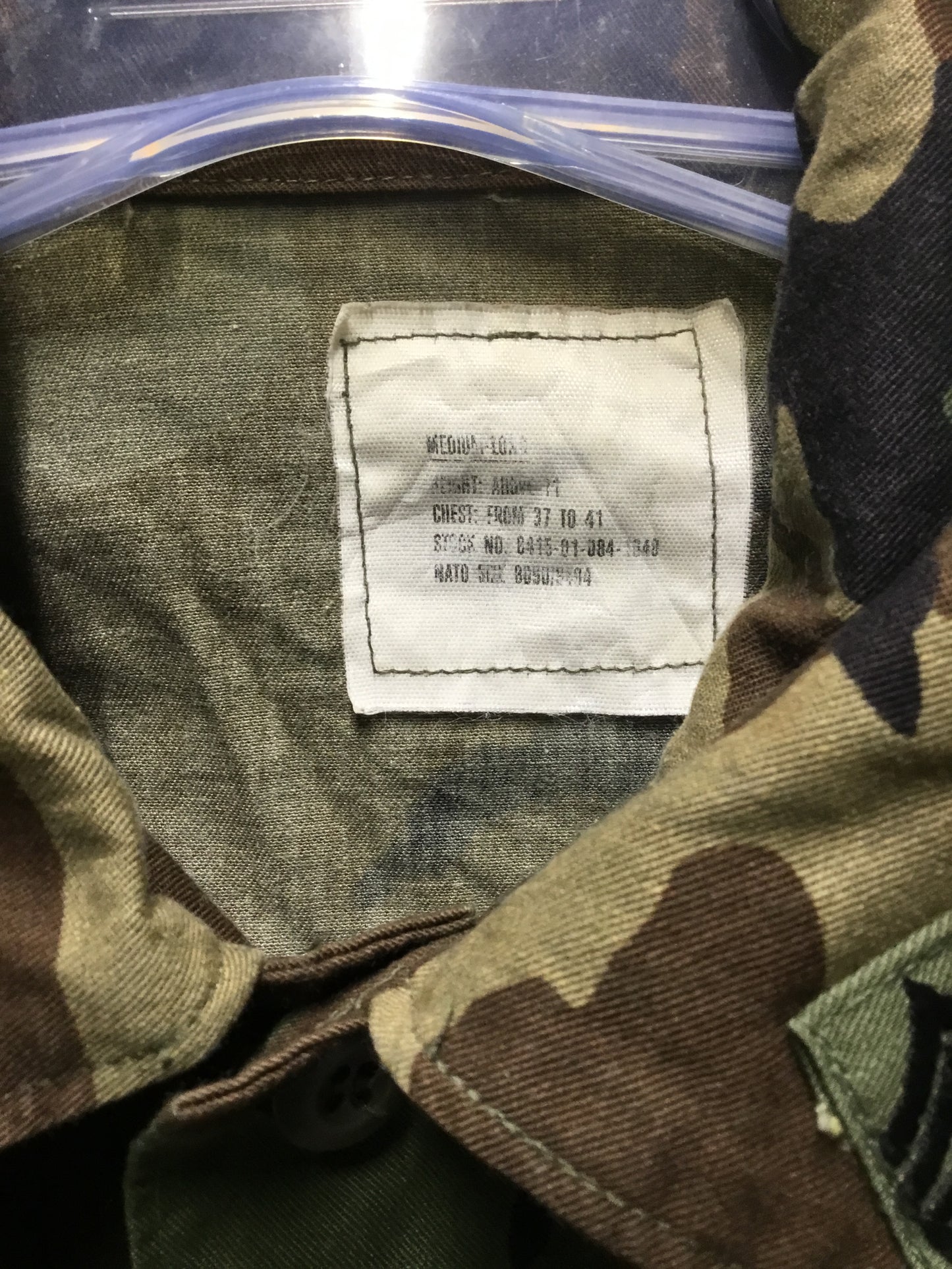 Woodland Camouflage BDU Shirt with ;Insignia size Medium Long