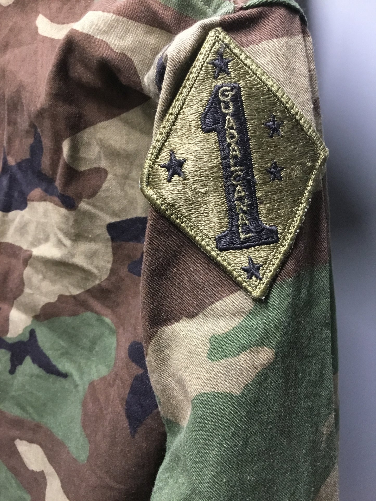 Woodland Camouflage BDU Shirt with ;Insignia size Medium Long