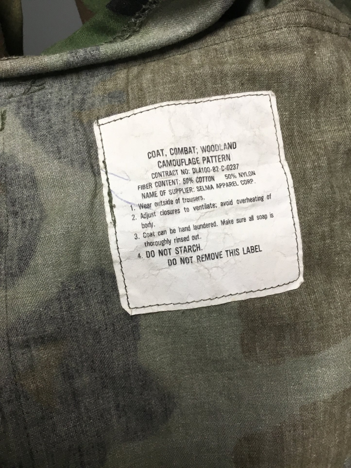 Woodland Camouflage BDU Shirt with ;Insignia size Medium Long