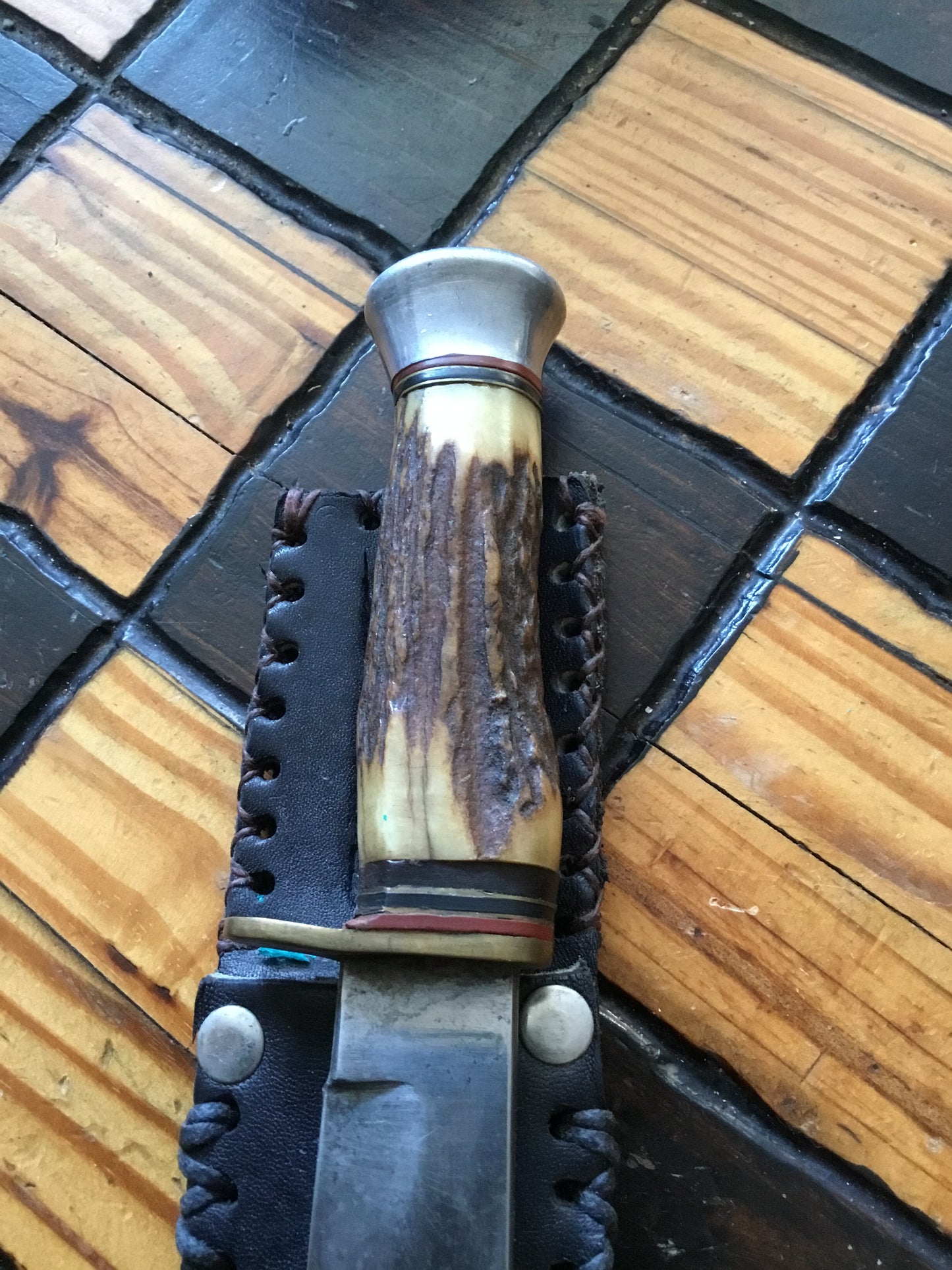Bone Handle Fixed Blade Knife Custom Sheath