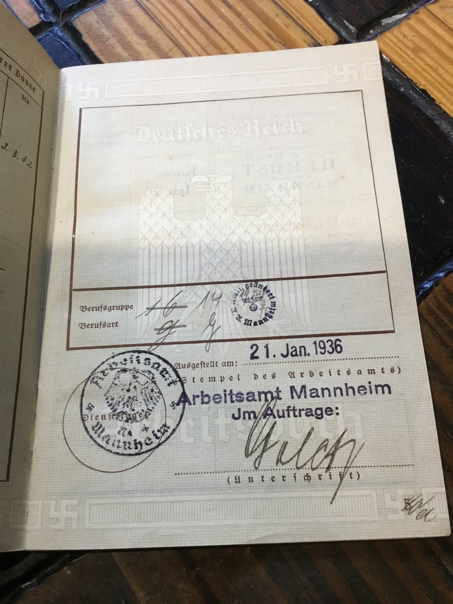 WW2 German Arbeitsbuch Employment Record Book