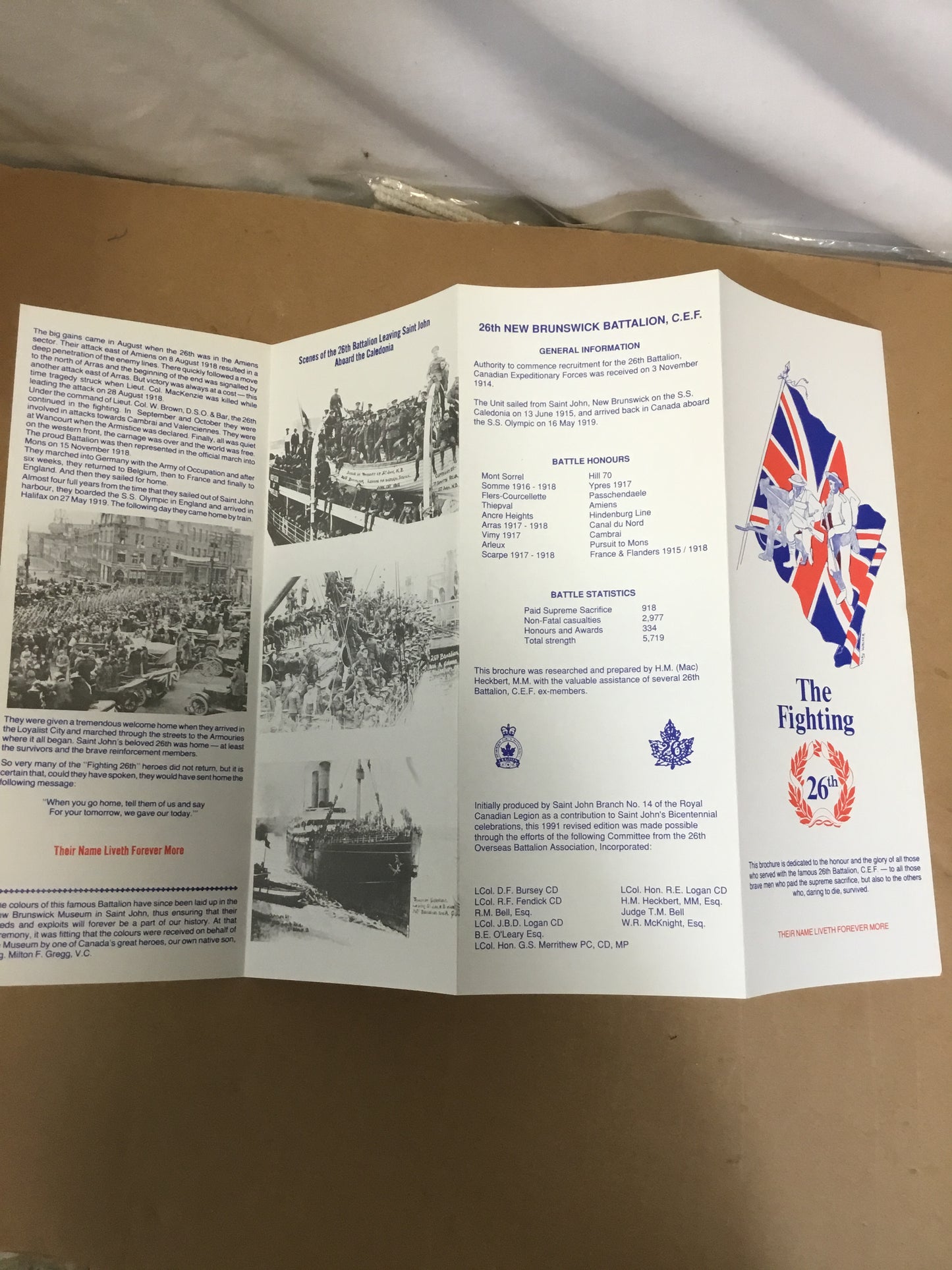 The Fighting 26th Battalion Brochure , Produced 1991