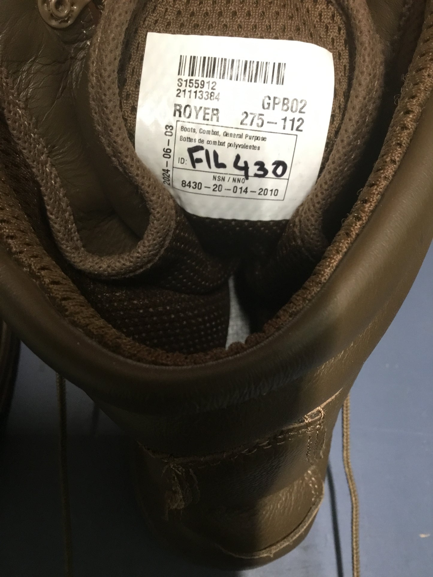 Canadian Military Combat Boots Royer size 10 1/2