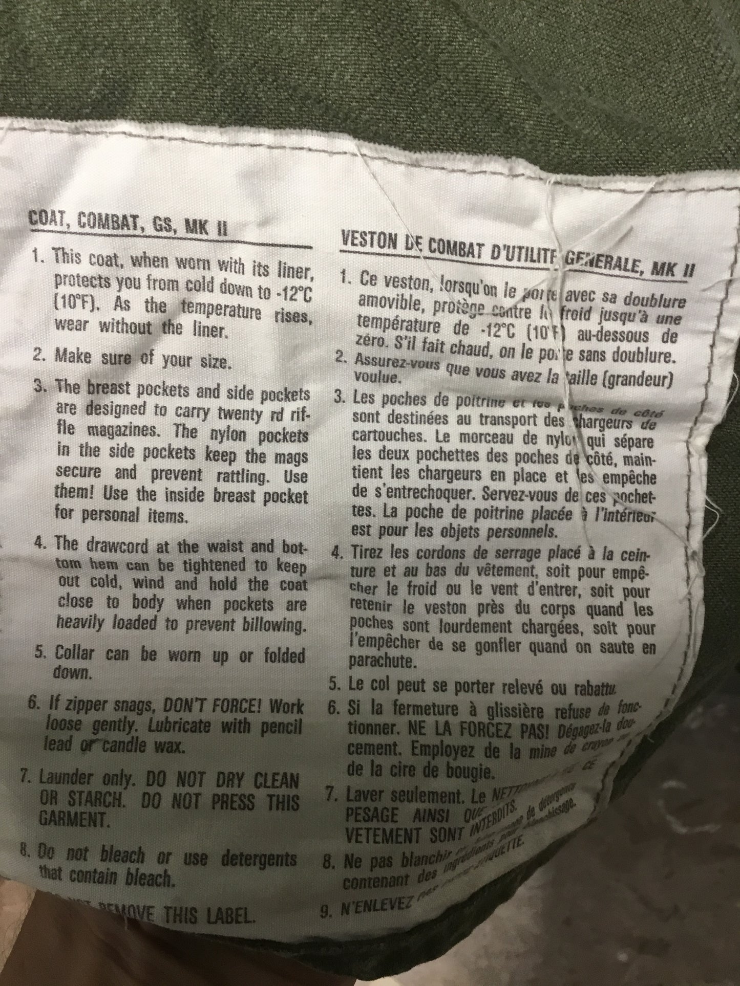 Vintage Canadian Forces Combat Jacket Large /Tall