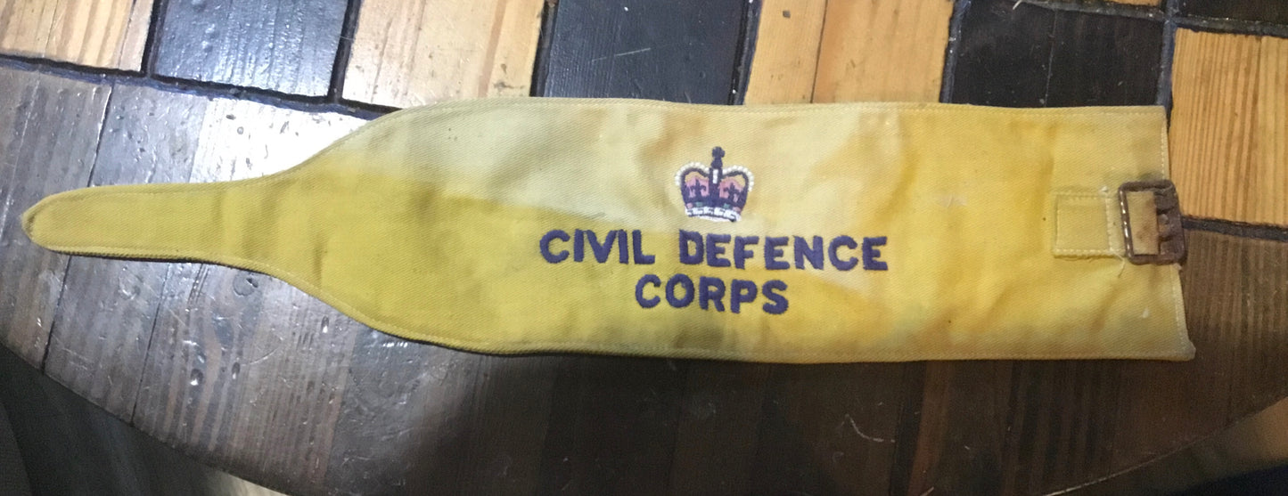 British Civil Defence Corps Arm Band , Queens Crown