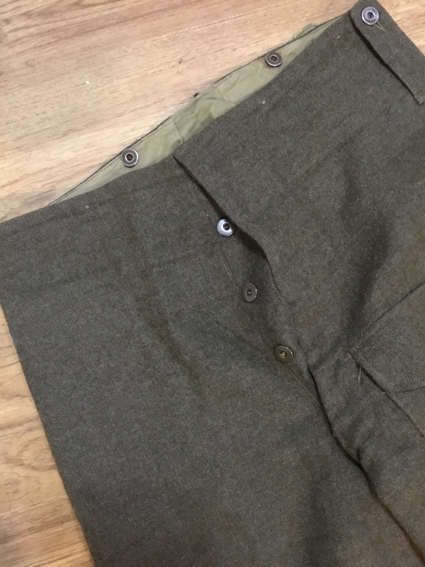 1953 Post War Canadian Wool Battle Dress Pants, up to Waist 34 inches