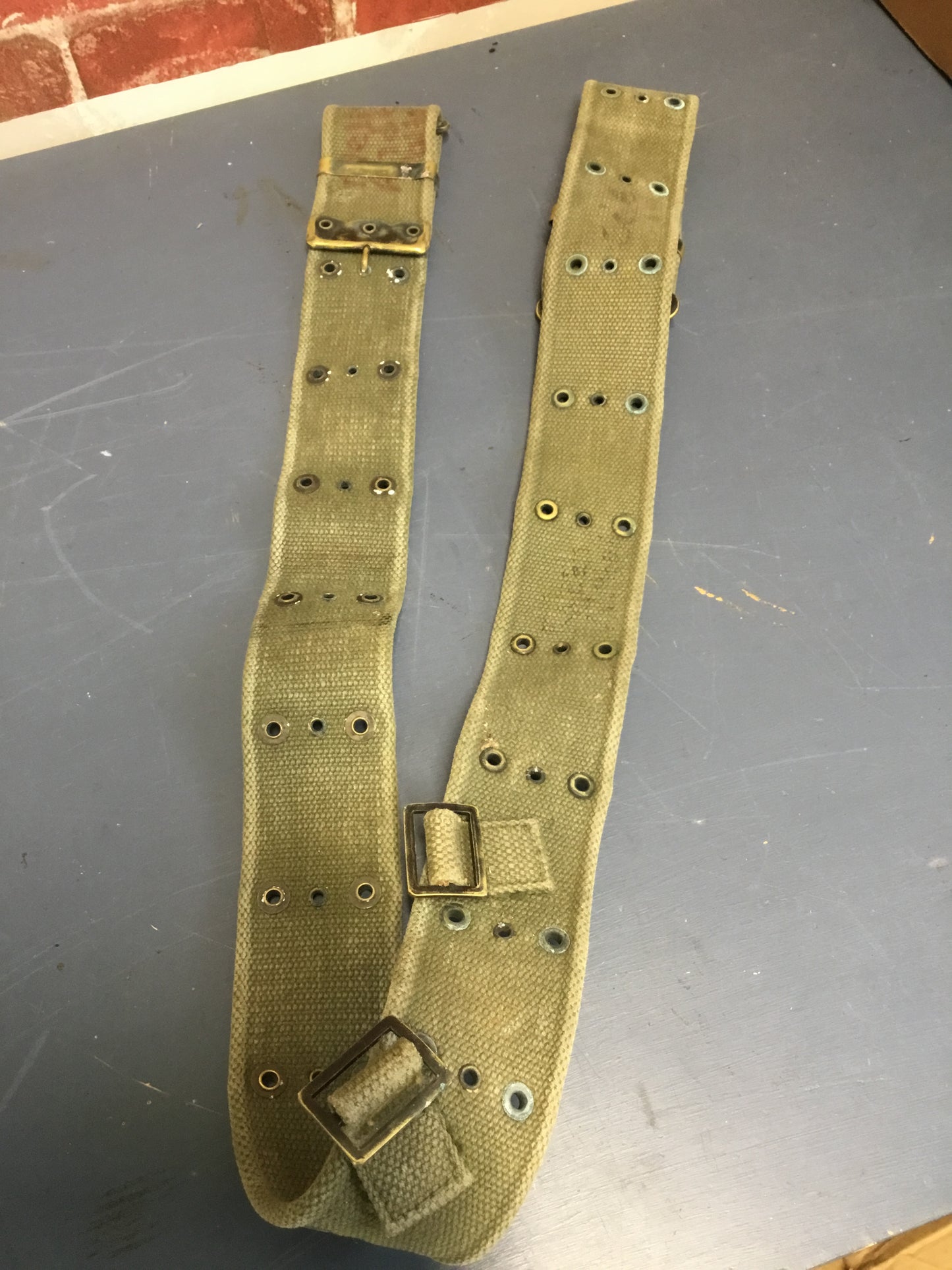 Vintage Military Web Belt Brass Fittings