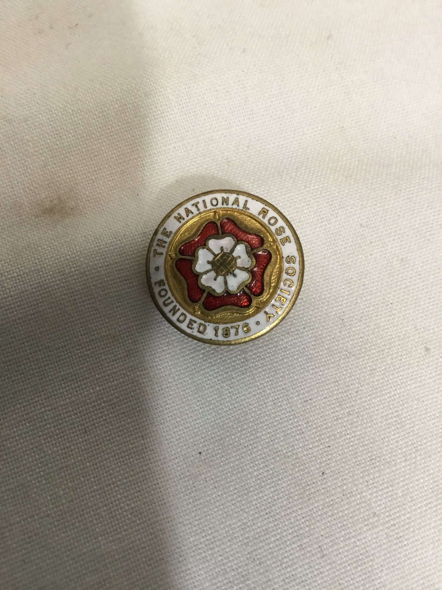 The royal national Rose society founded in 1876 Button Pin