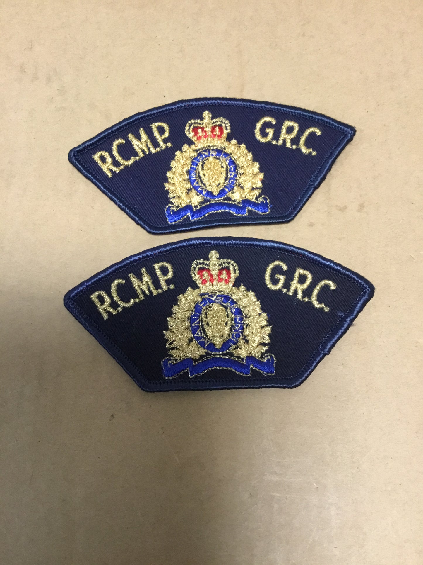 Pair Royal Canadian Mounted Police RCMP Shoulder Titles