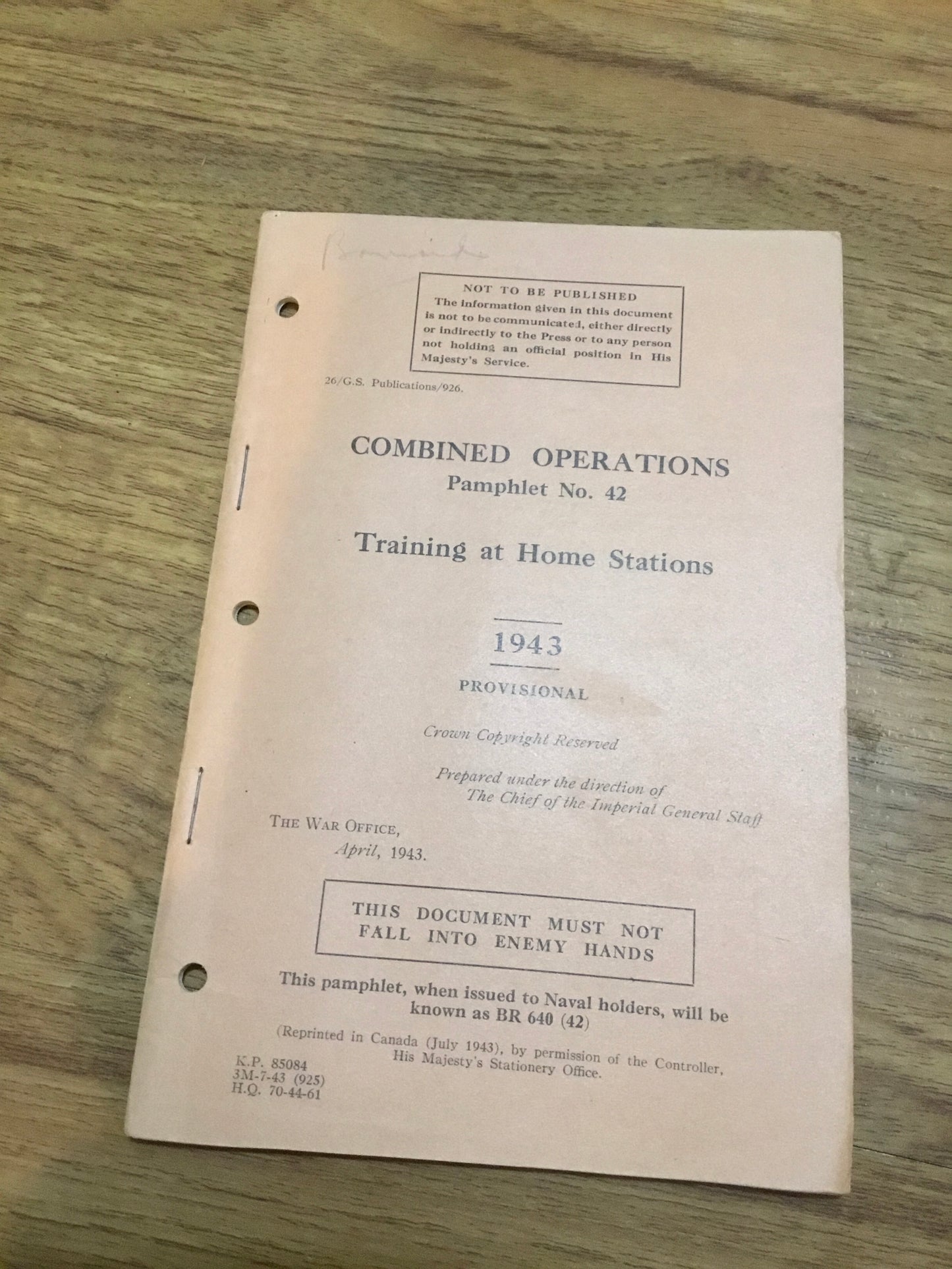 Combined Operations Training at Home 1943 British