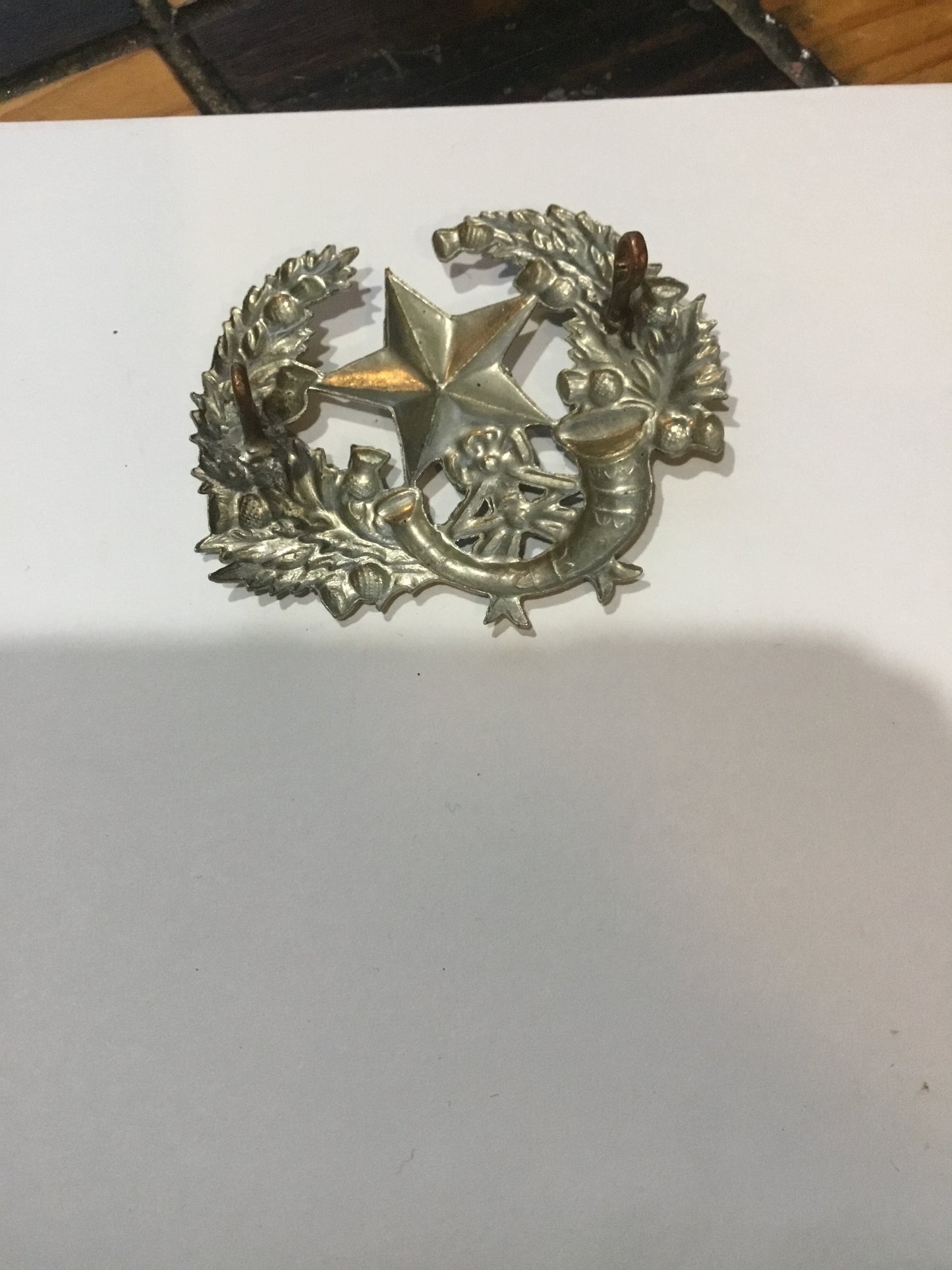 Cameronians Scottish Rifles Regimental White Metal Cap Badge