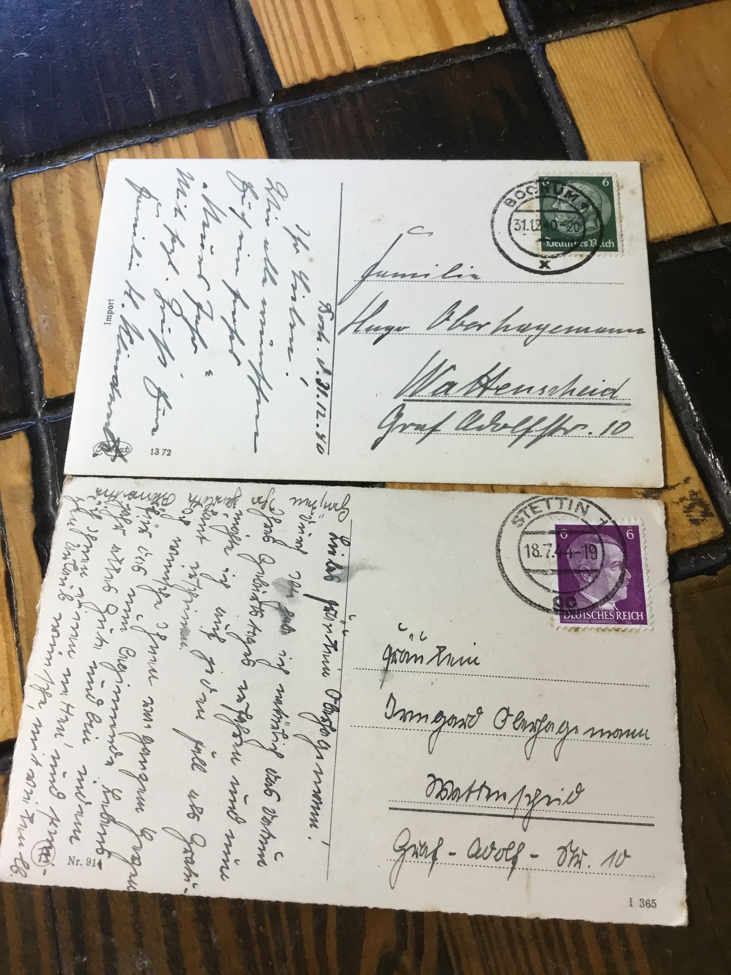 2 WW11 German Post Cards , Happy Birthday , New Years