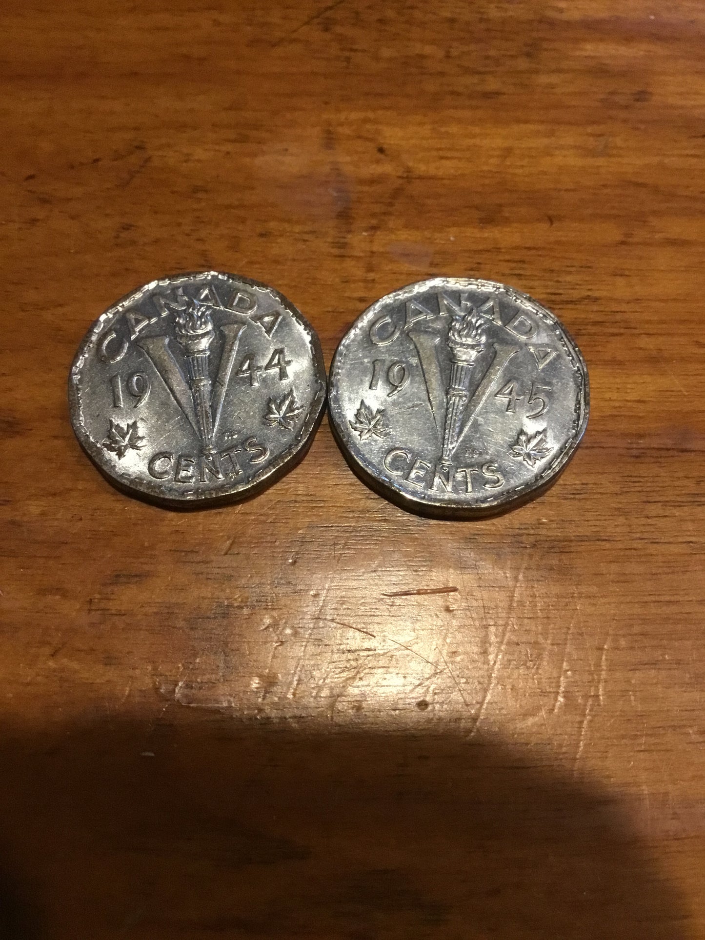 Canadian Victory Nickels 1944-45