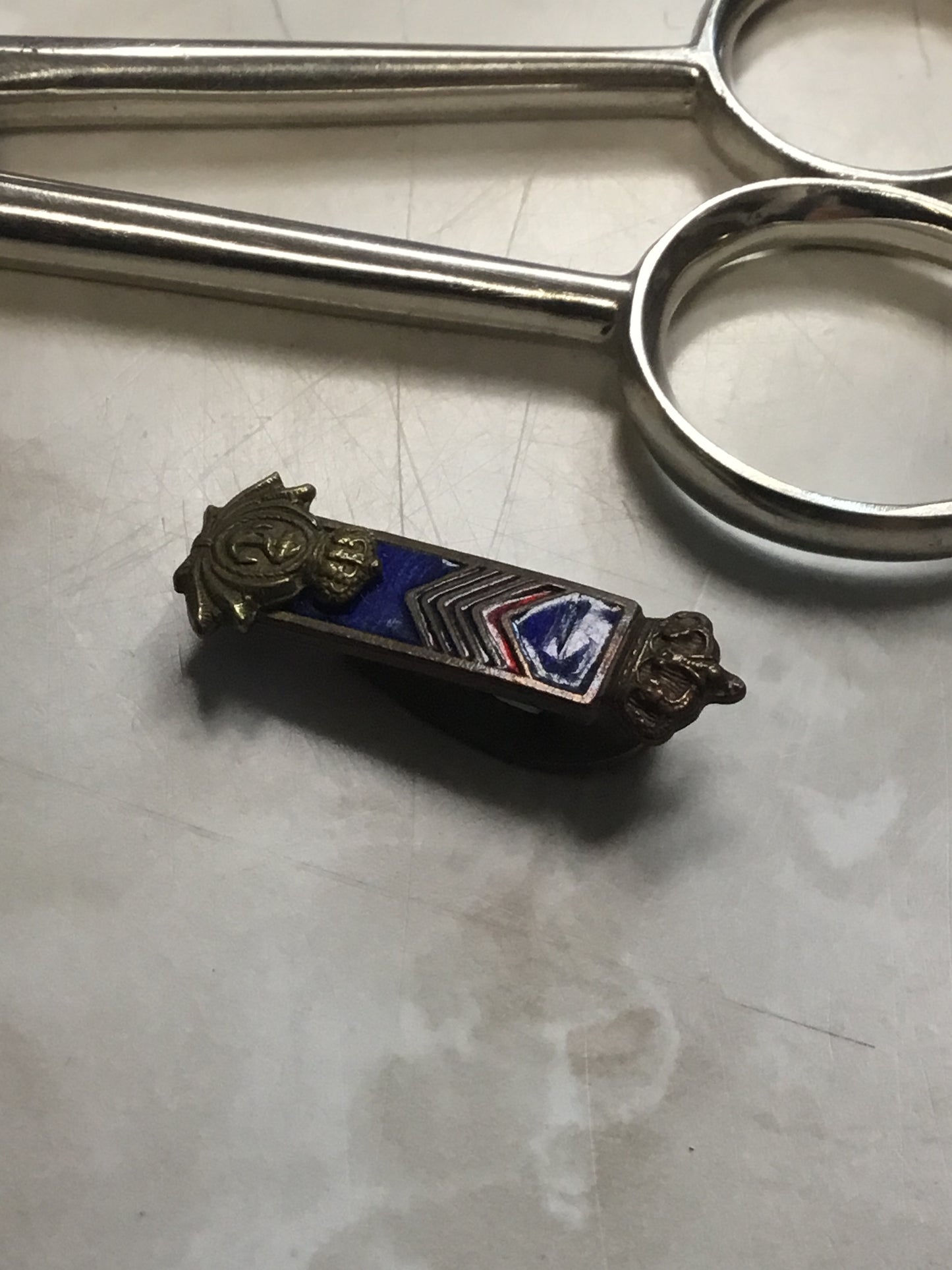 WW11 Italian Navy Button Hole Badge/Pin Enameled