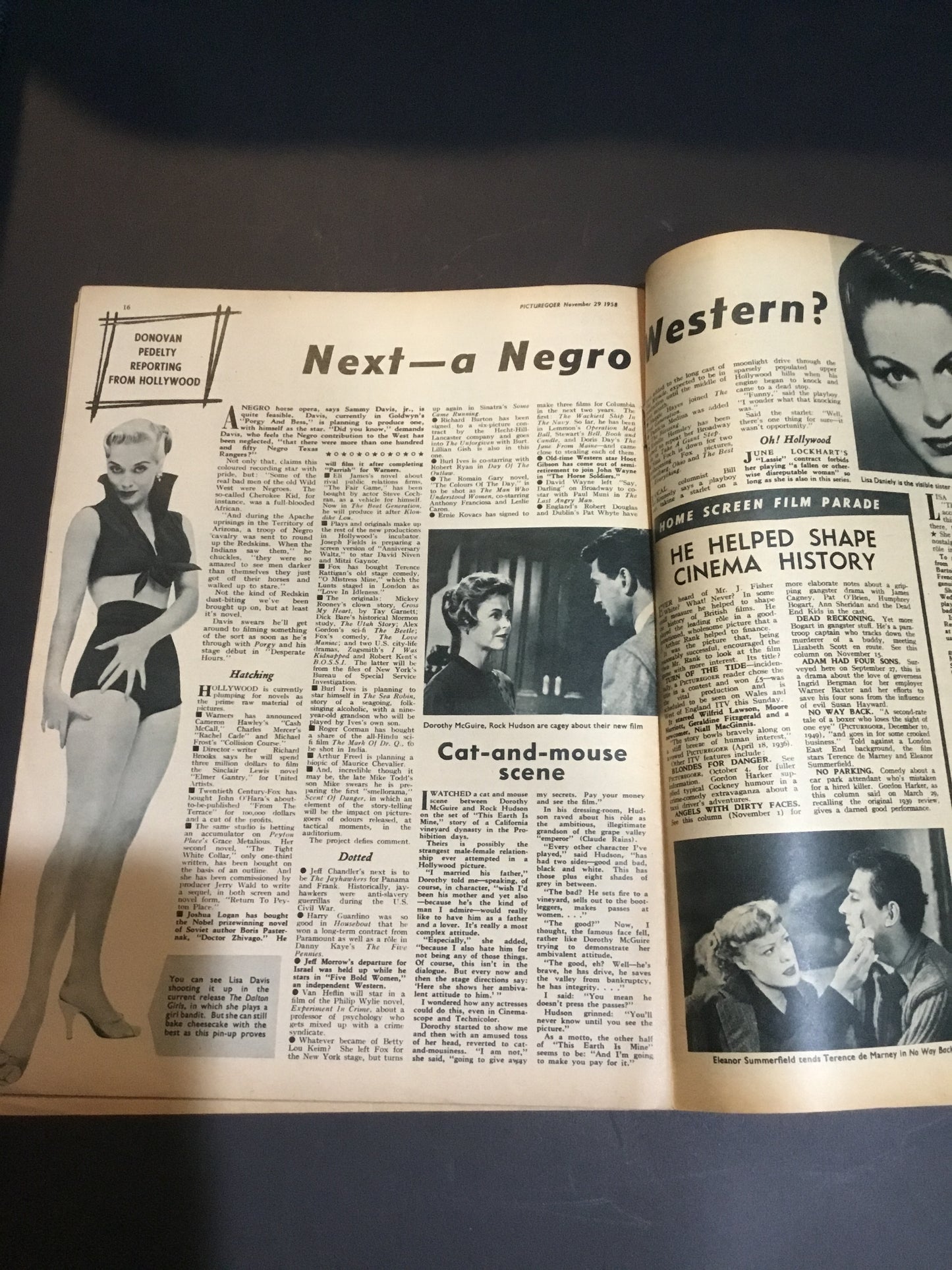 November 1958 Picturegoer Magazine Stars of the Past.