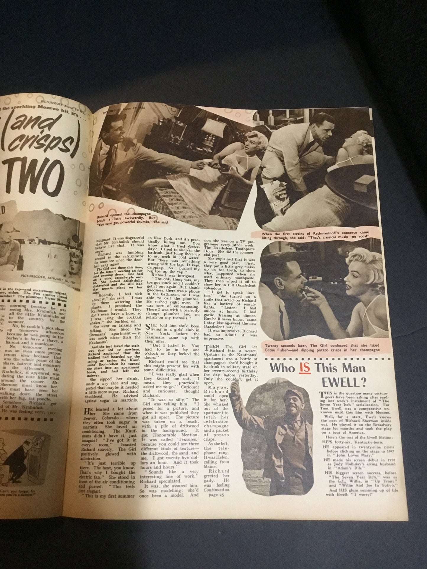 August 1955 Picturegoer Magazine Stars of the Past