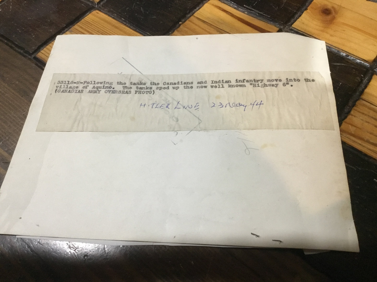 WW11 Canadian Photo Canadian and Indian Infantry into the village of Aquine