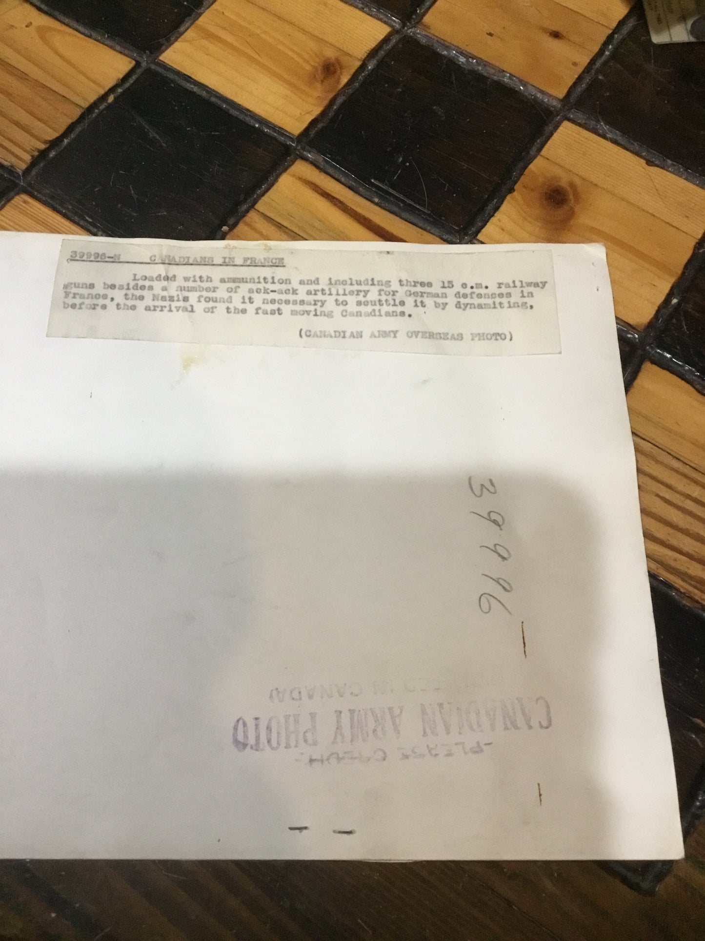 WW11 Military Photo Canadian in France , Train explosion.