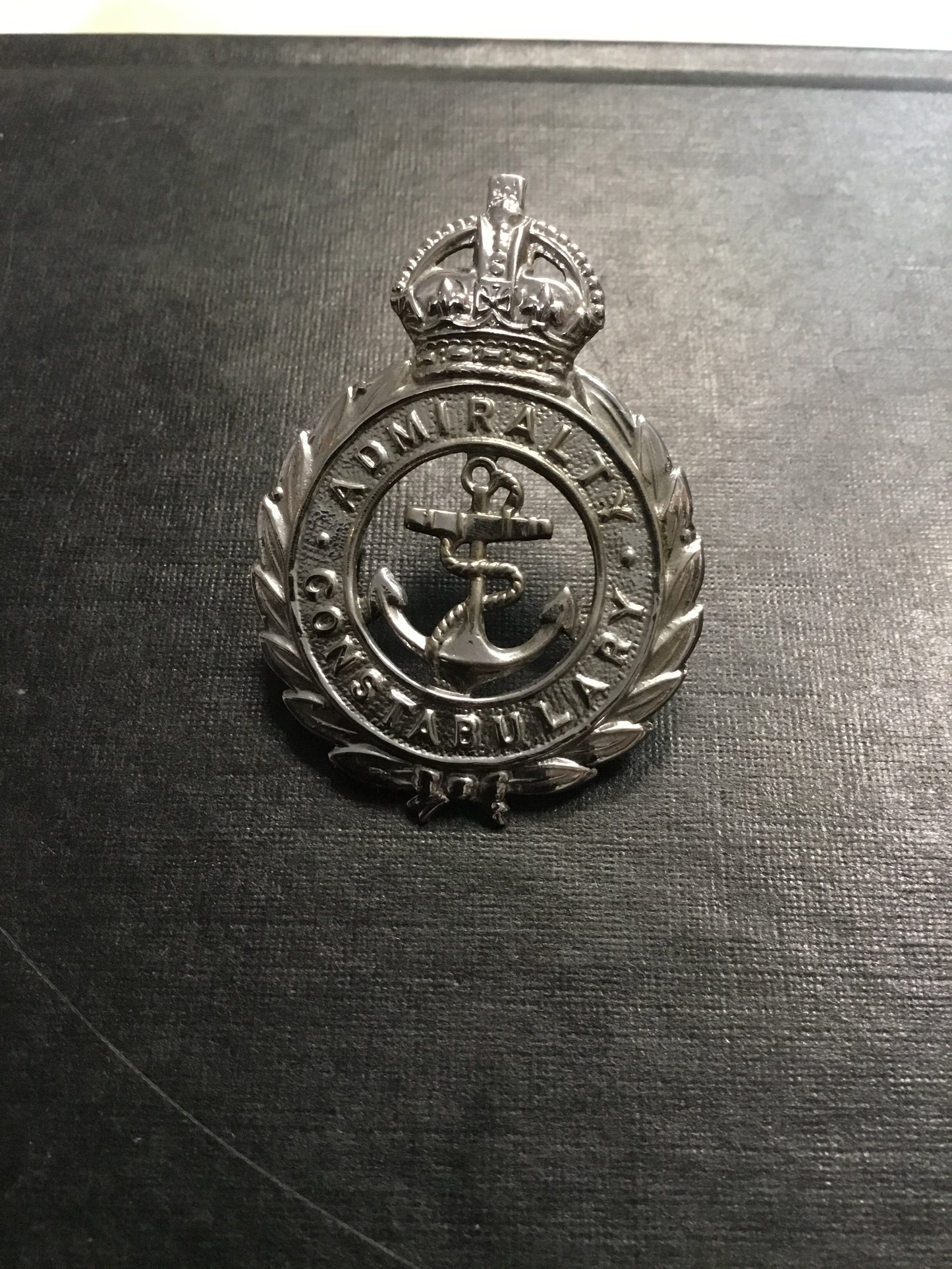 Admiralty Constabulary Chrome Cap Badge - King's Crown