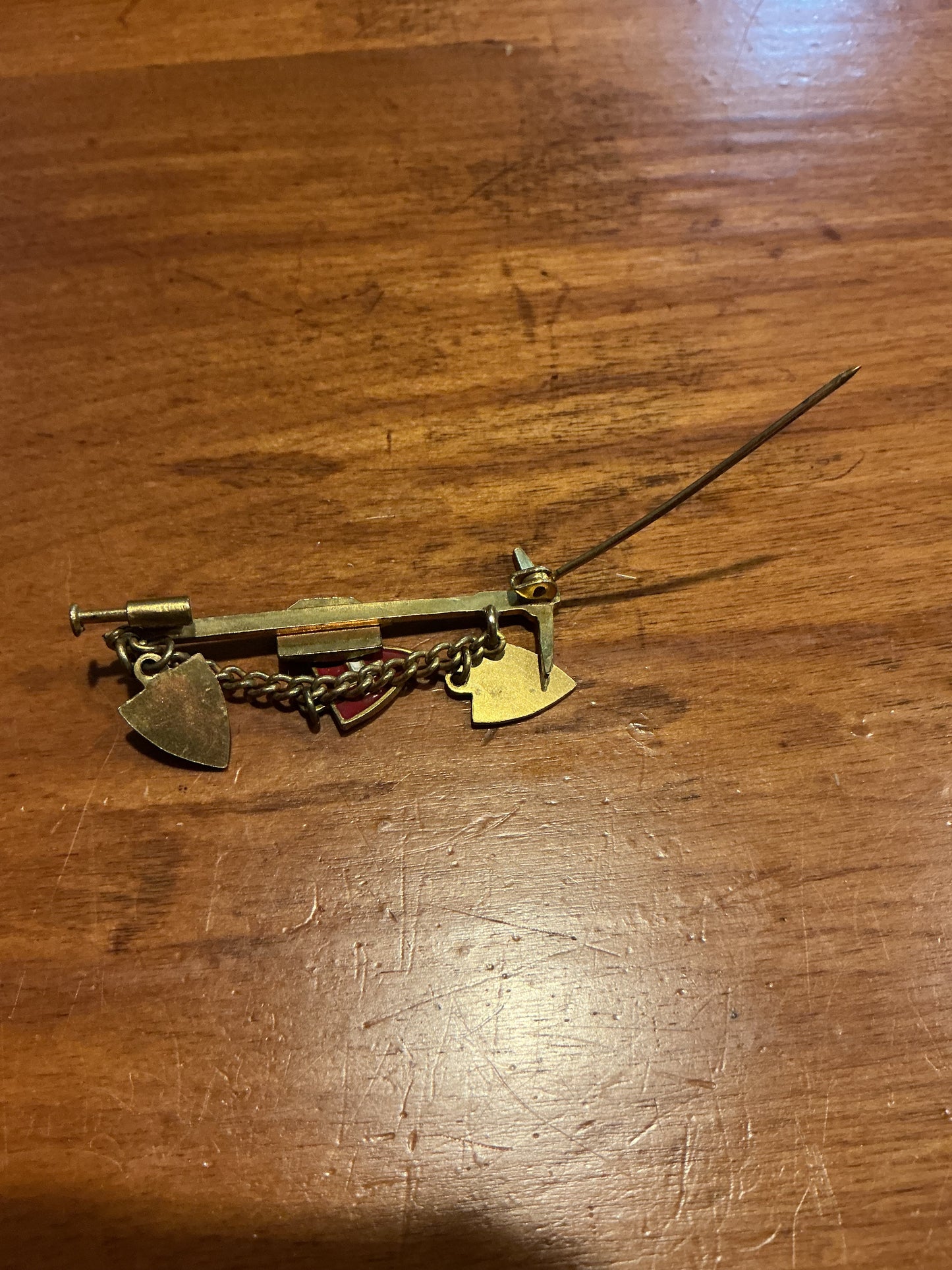 Vintage Swiss Alps Pin with Charms