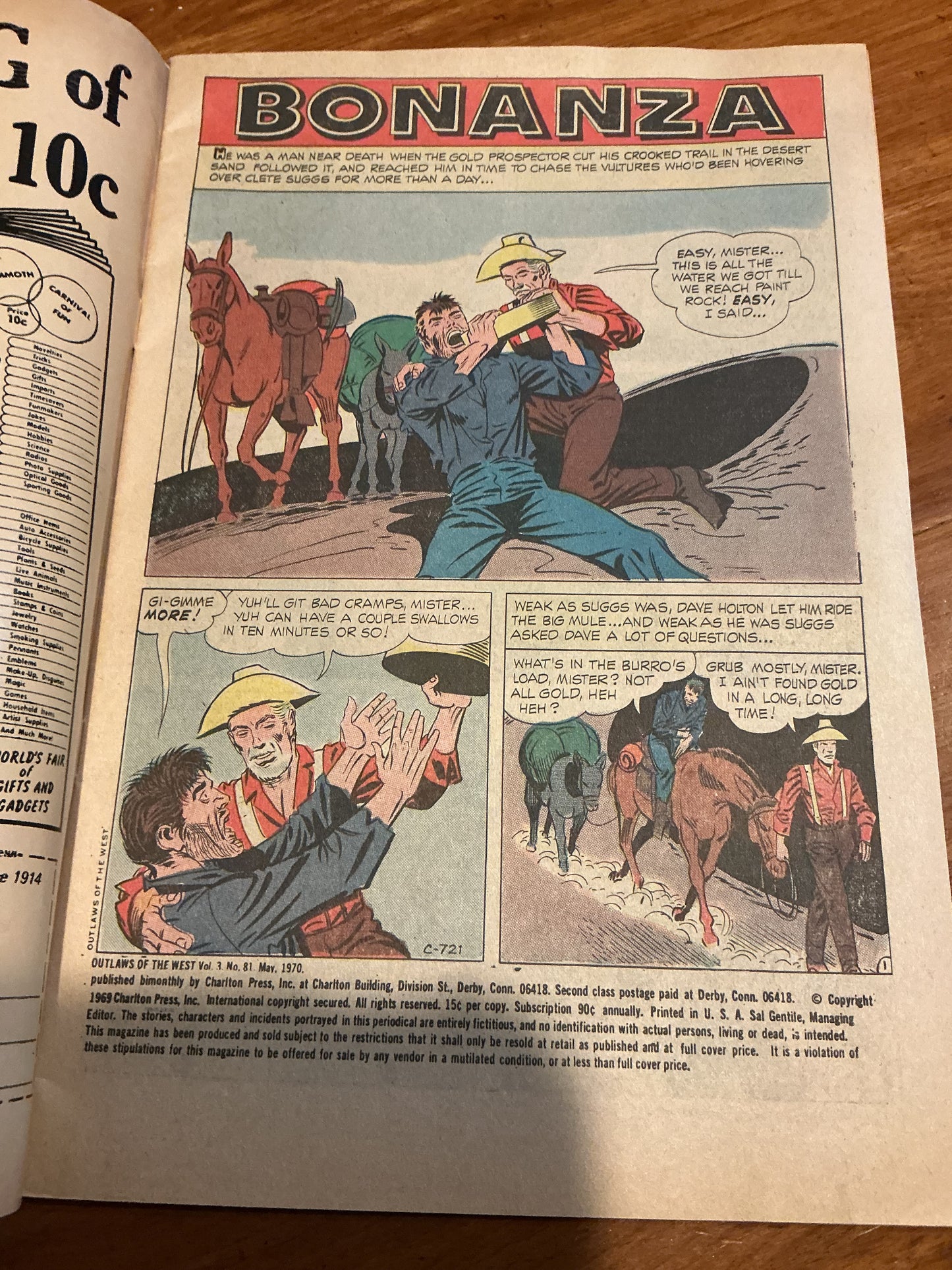 Outlaws Of The West #81 Charlton Comics 1970