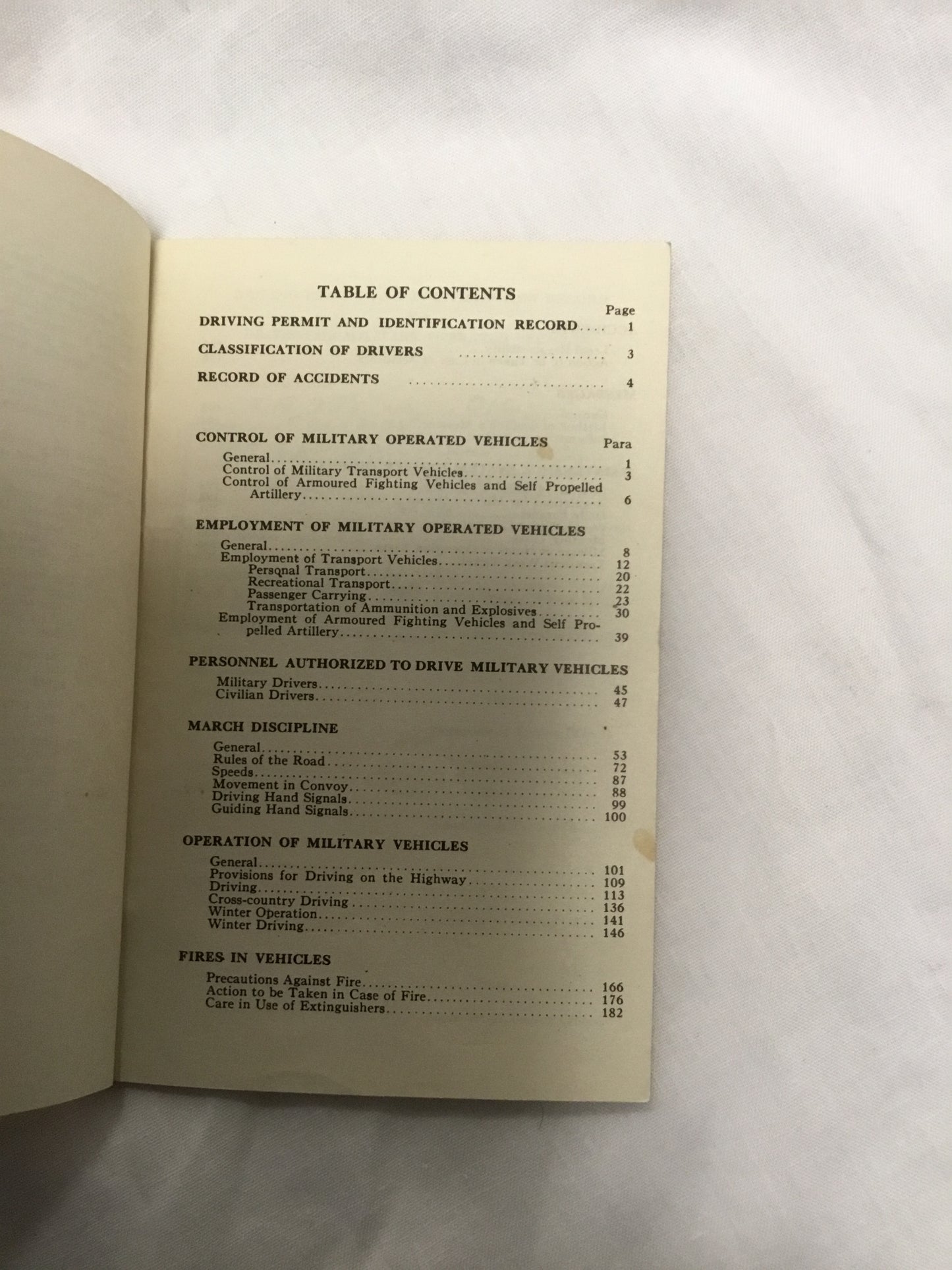 Regulations for Military Operated Vehicles 1947