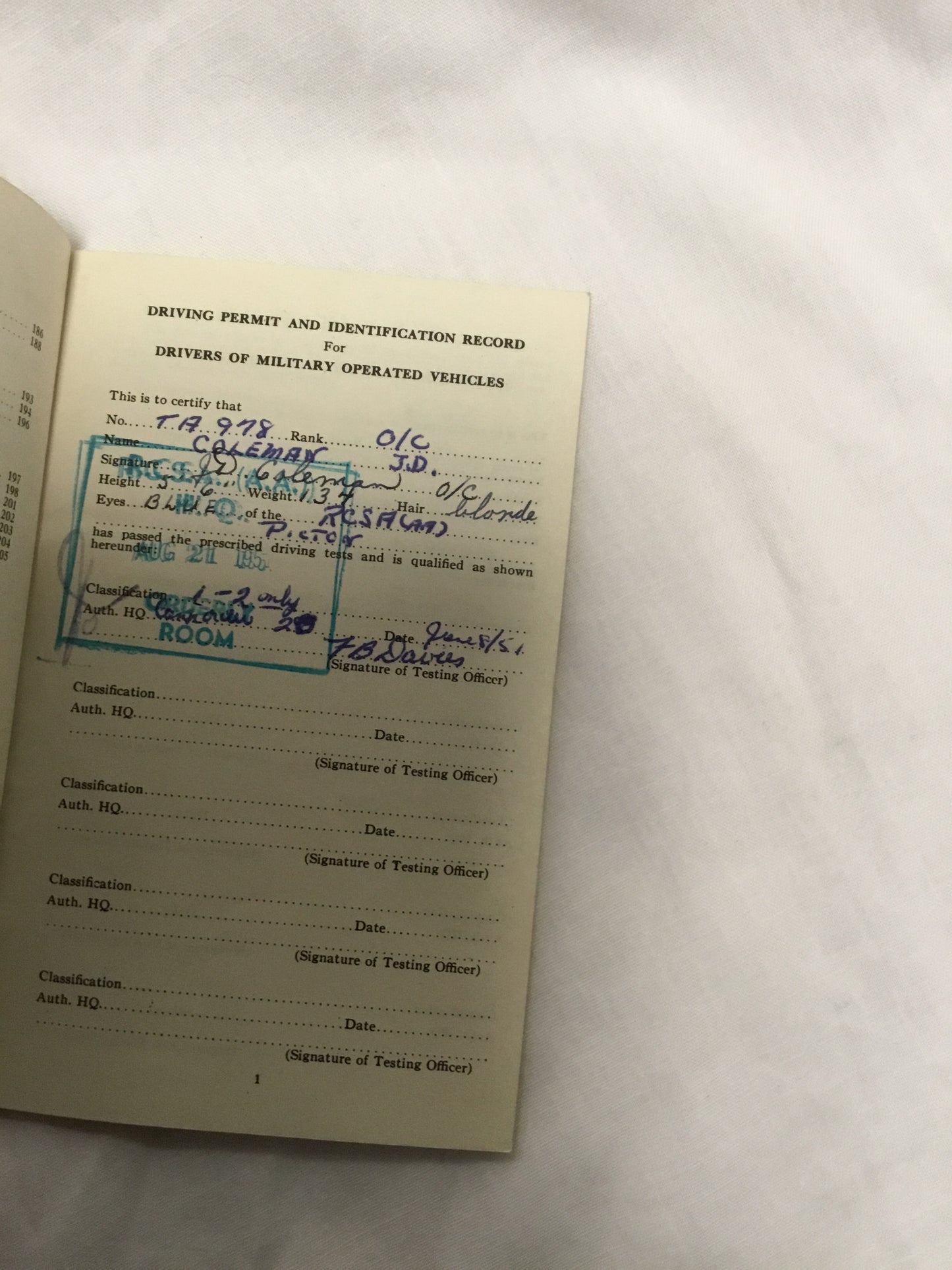 Regulations for Military Operated Vehicles 1947