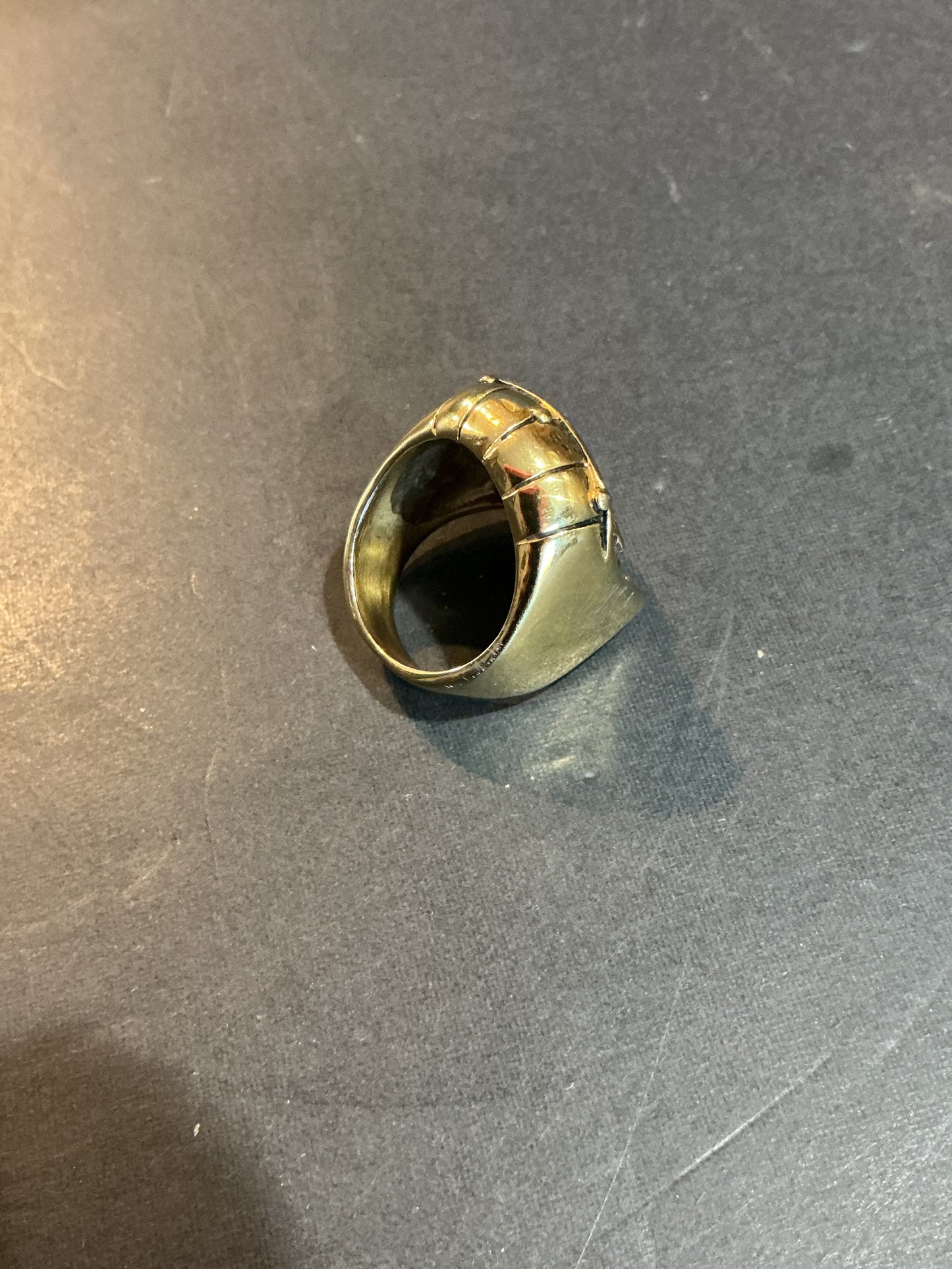 Large Brass Skull Ring