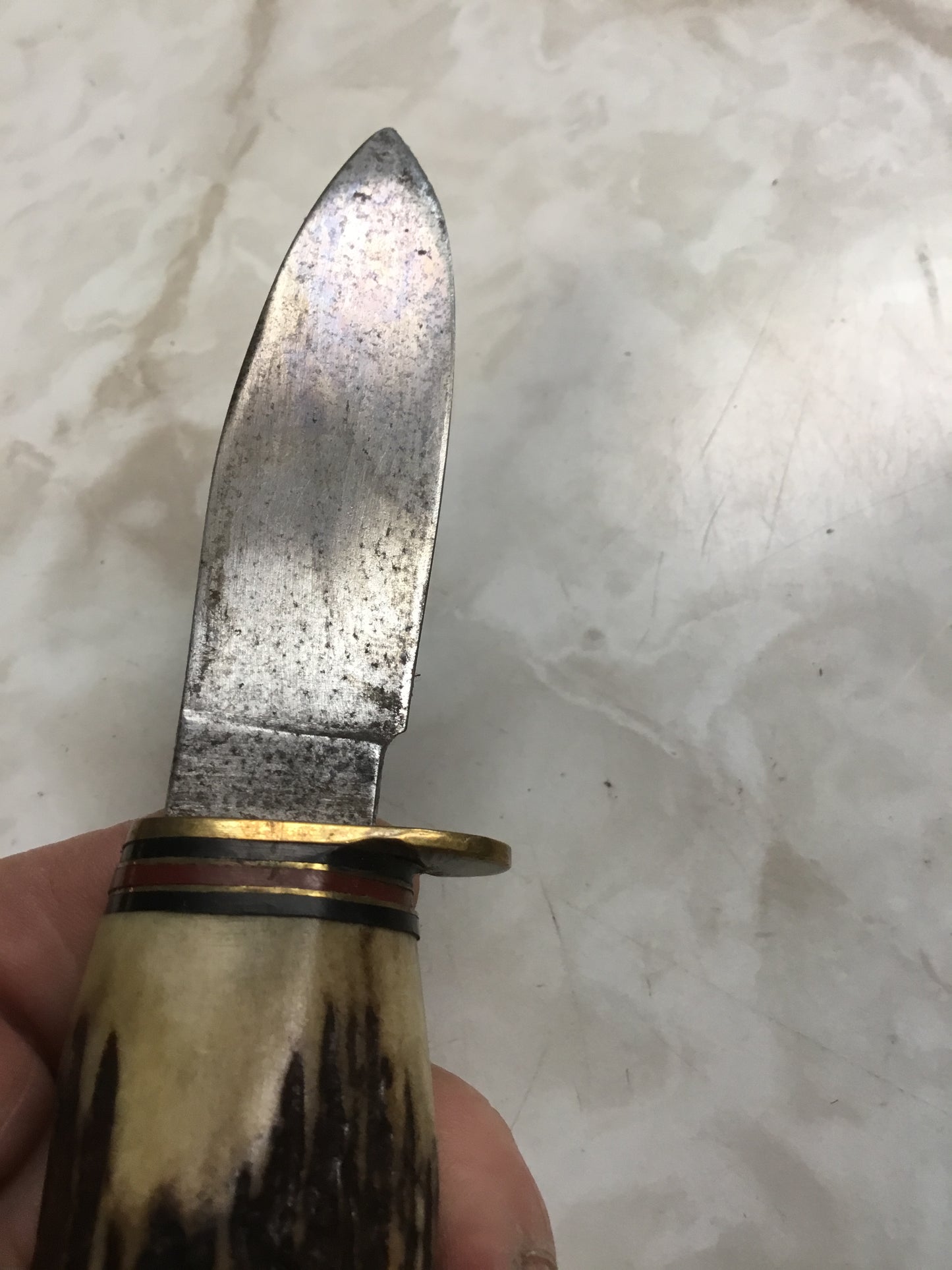Early Fixed Scout Knife Bone Handle and Sheath