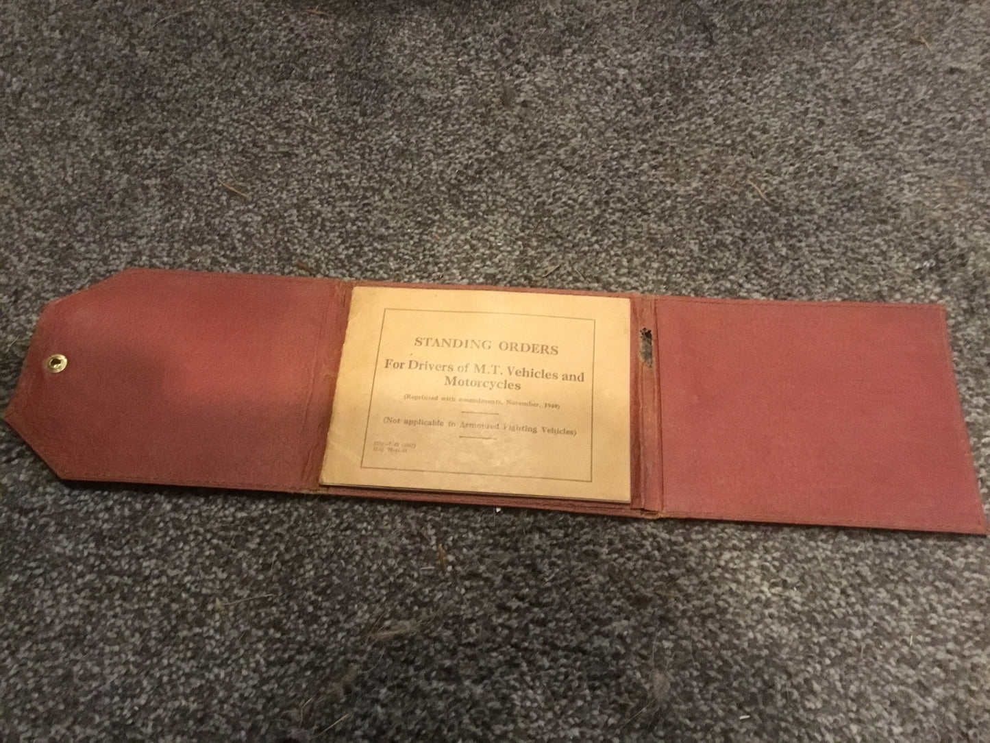 WW11 Standing Orders; For Drivers of M. T. Vehicles and Motorcycles