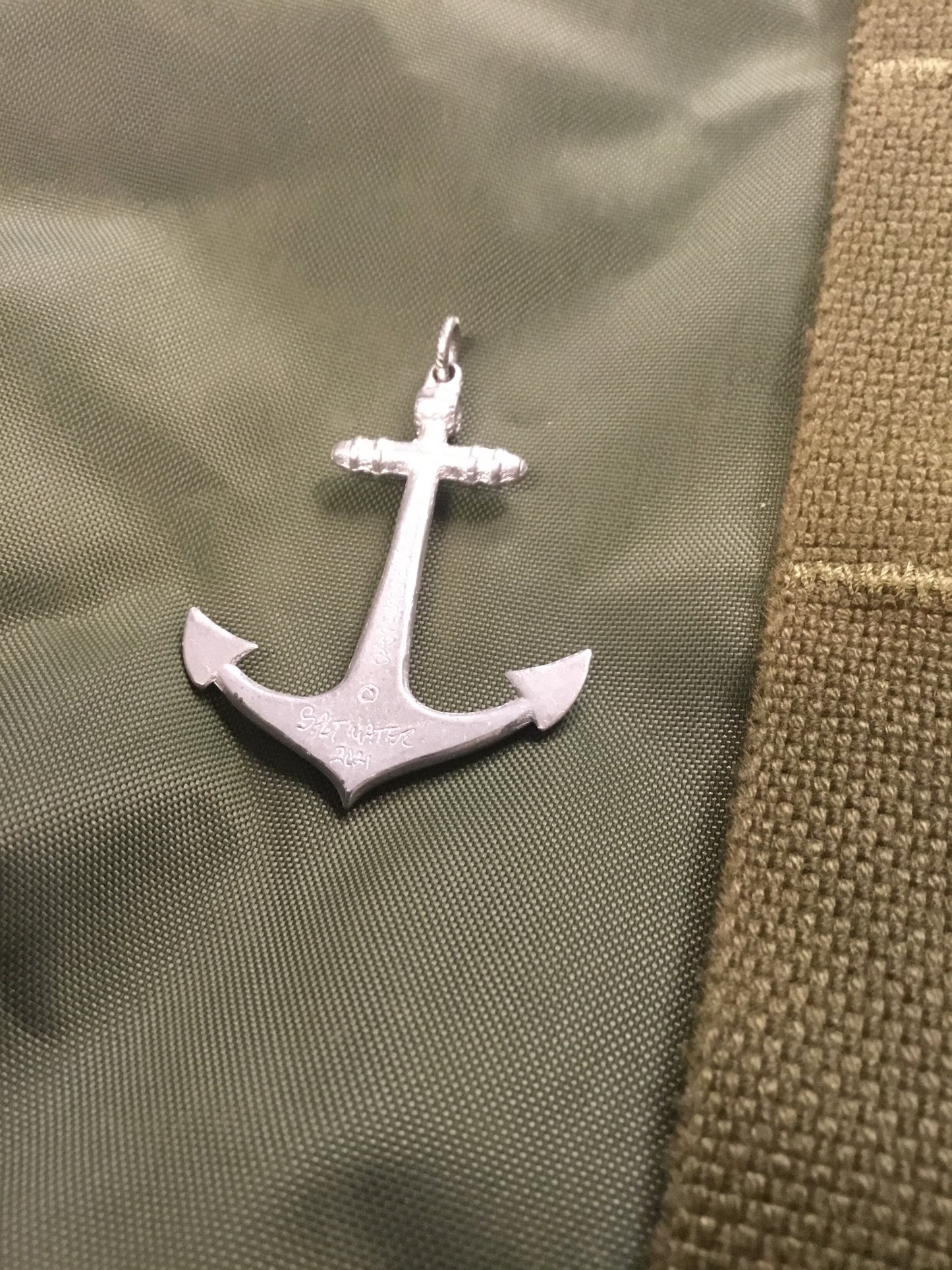 Navy Anchor Pendent , Inscribed Saltwater 2021