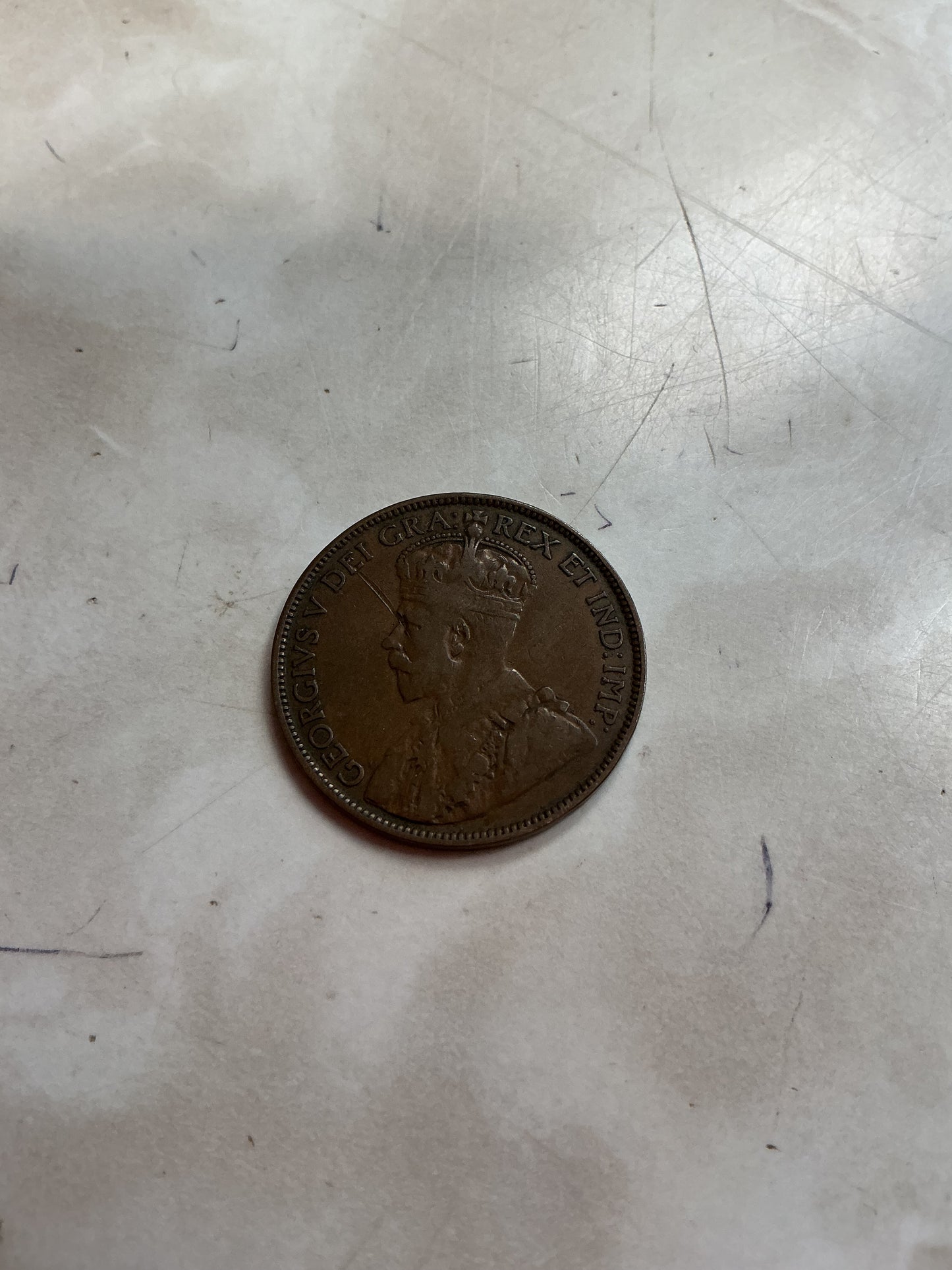 1918 Canada One 1 Cent George V Large Penny Coin