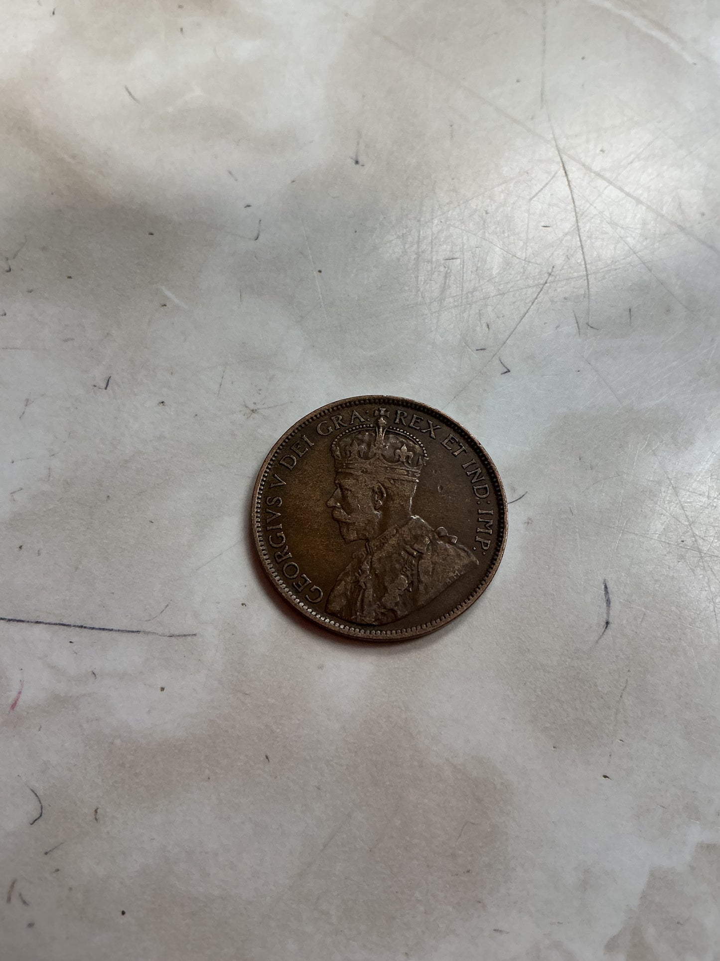 1917 Canada One 1 Cent George V Large Penny Coin