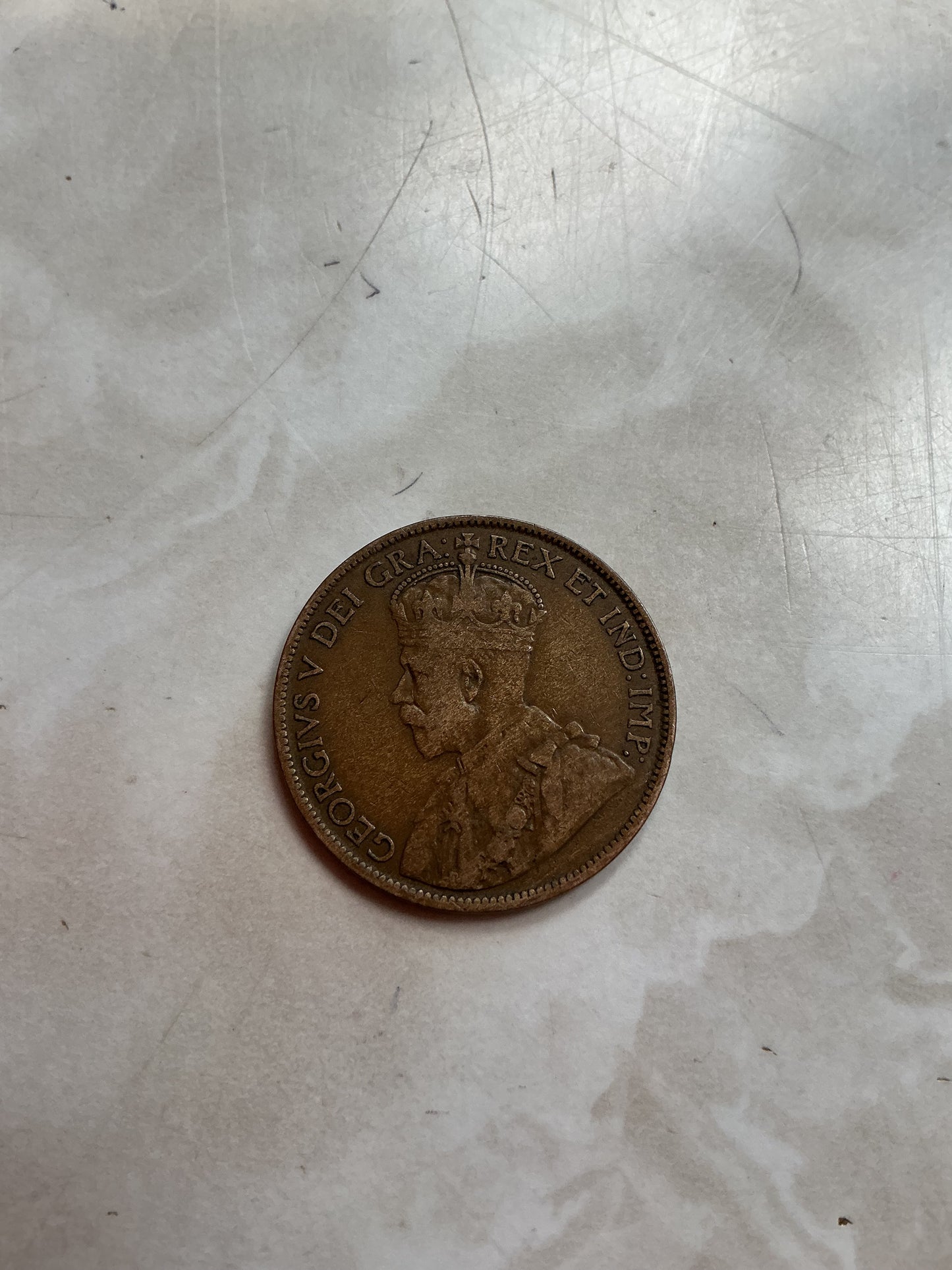 1914 Canada One 1 Cent George V Large Penny Coin. Ungraded .