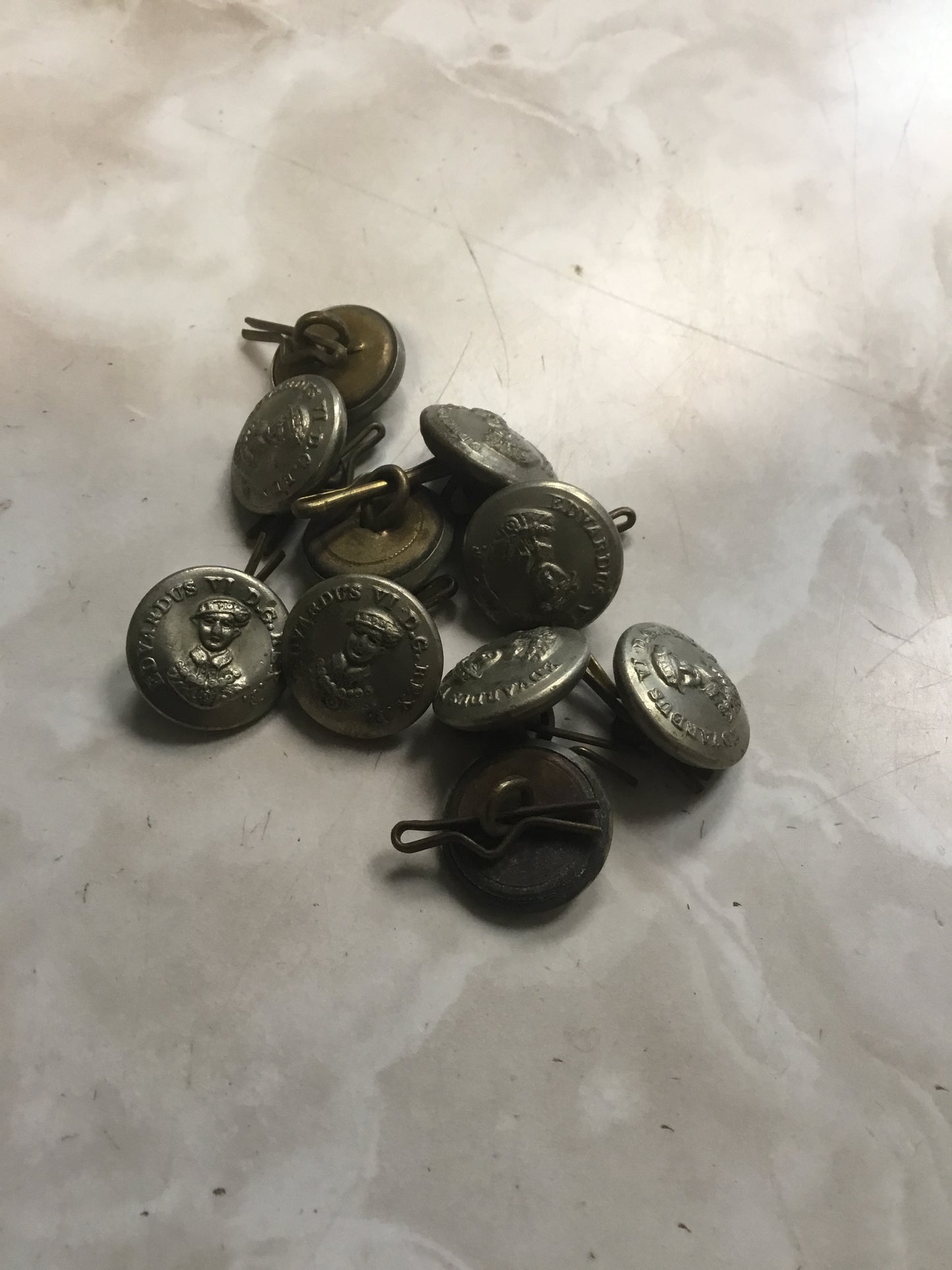 Lot of 10 King Edward VI. D.G. Rex F Buttons
